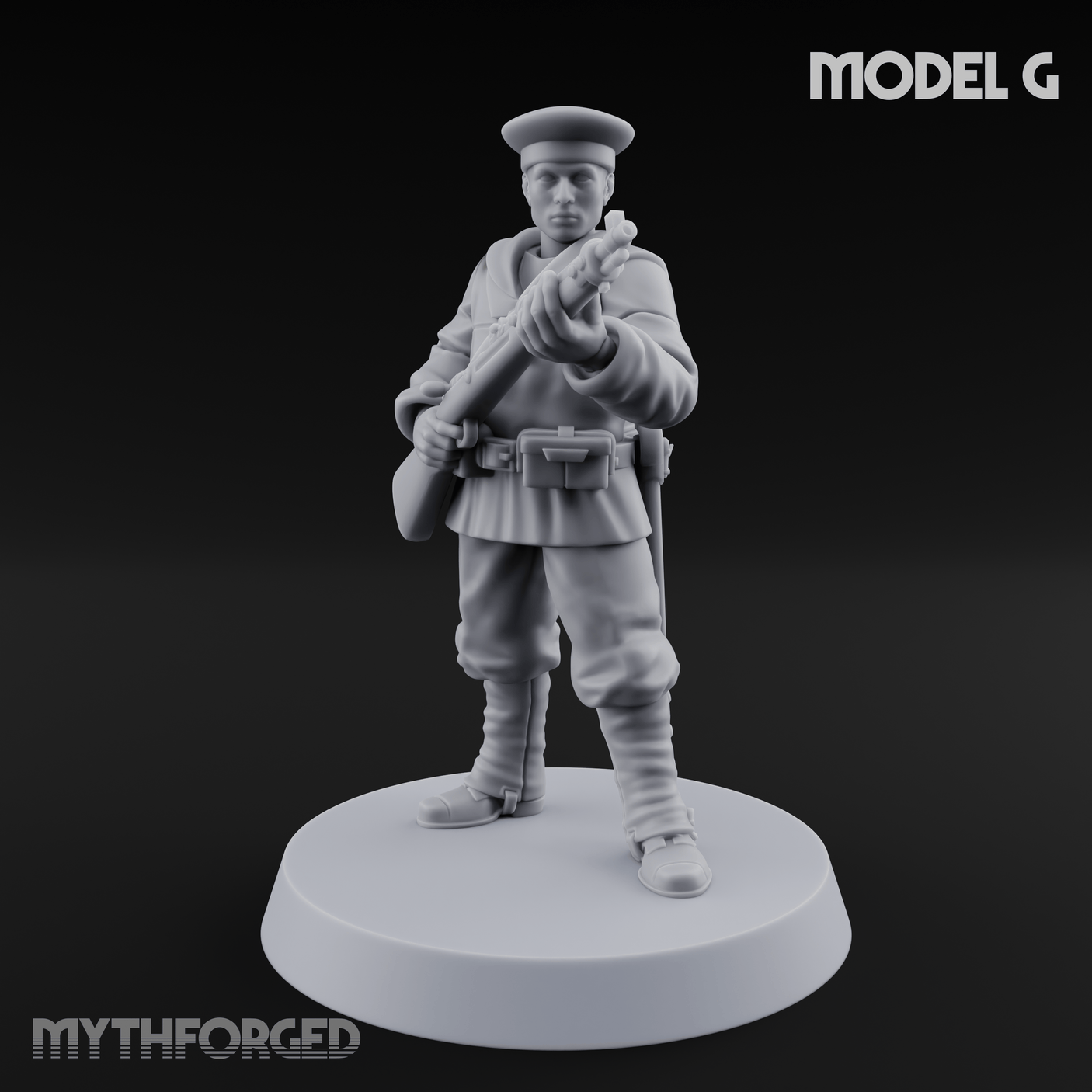 Weird War Japanese Aiming Riflemen Miniature for Dungeons and Dragons, Pathfinder or other TTRPGs