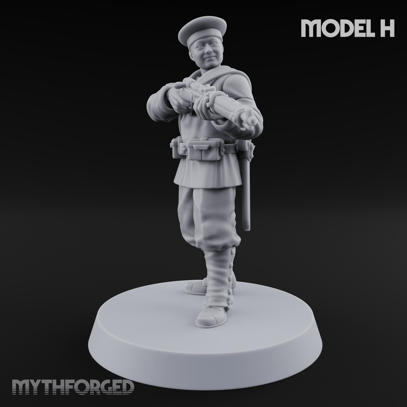 Weird War Japanese Aiming Riflemen Miniature for Dungeons and Dragons, Pathfinder or other TTRPGs