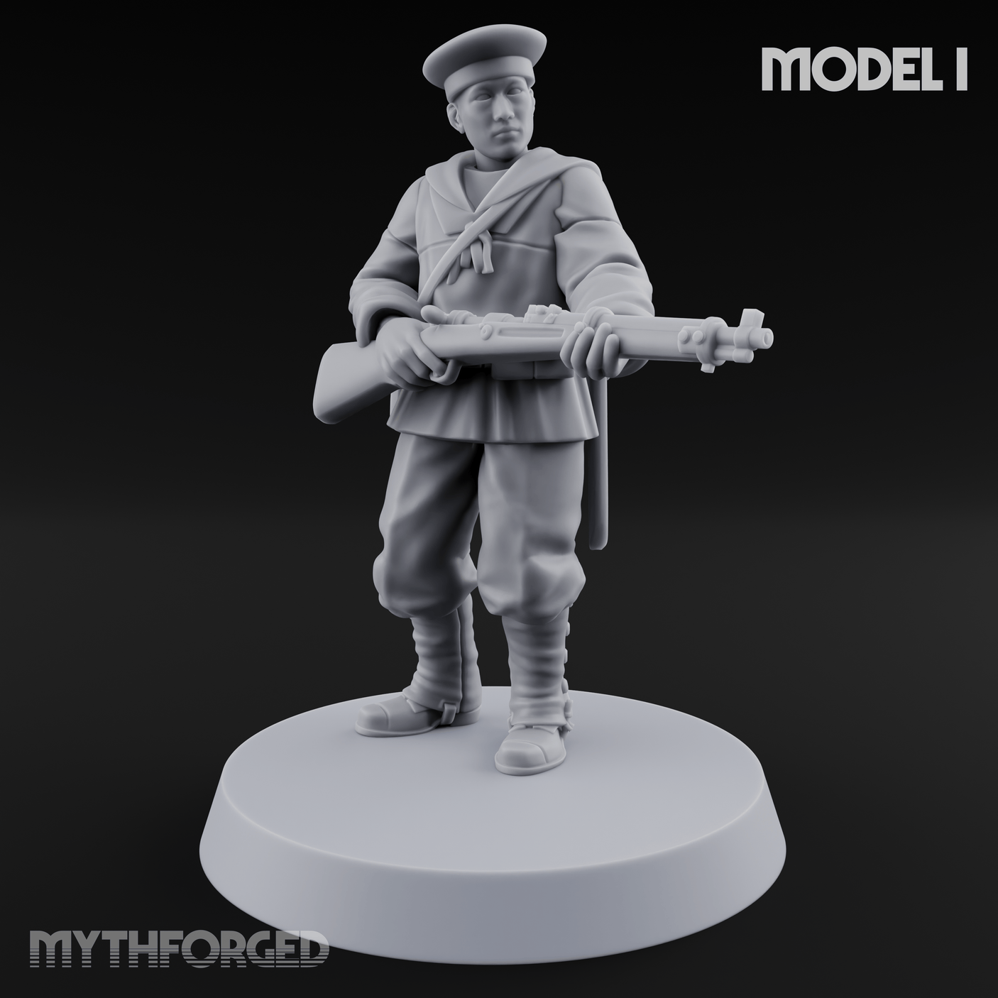 Weird War Japanese Aiming Riflemen I Miniature for Dungeons and Dragons, Pathfinder or other TTRPGs