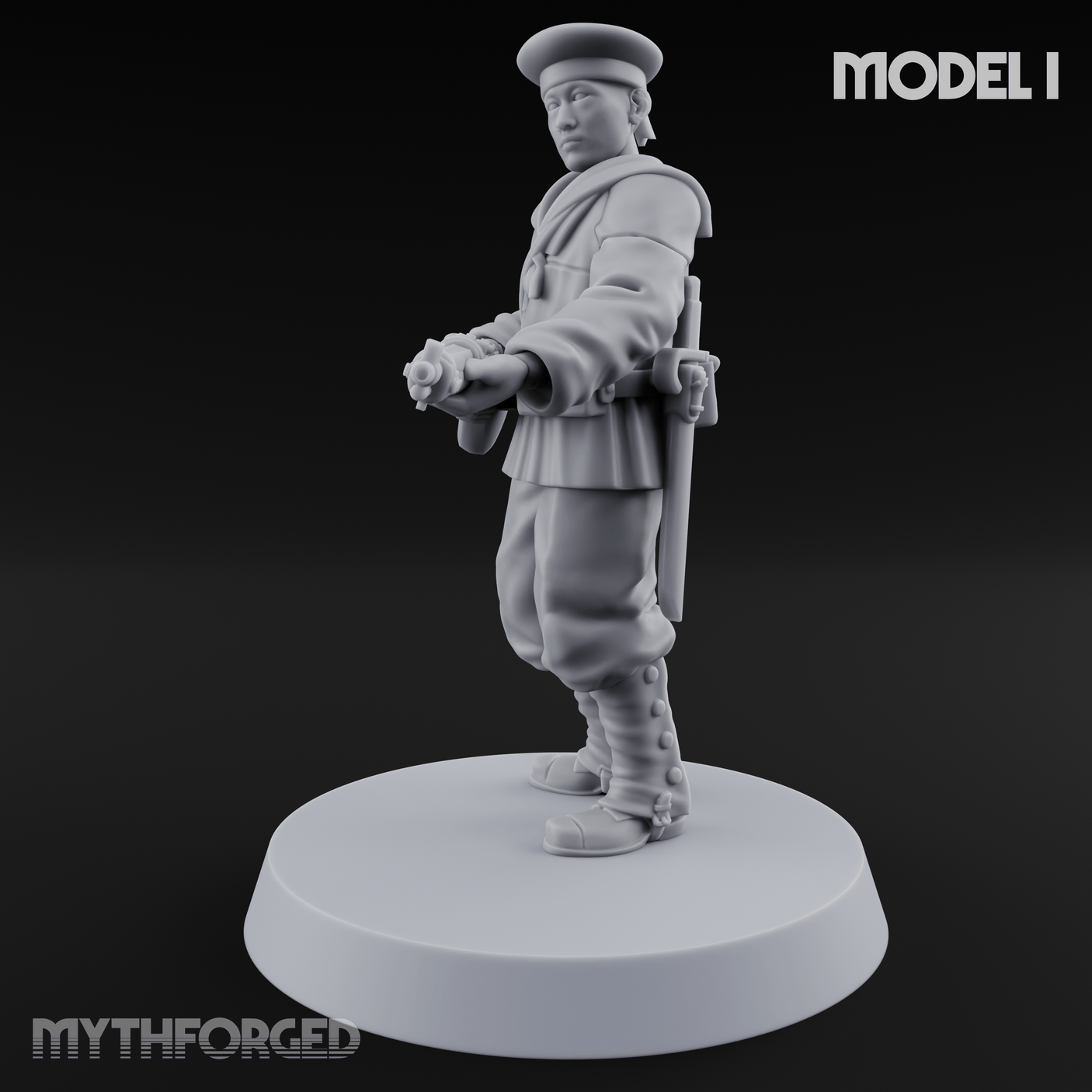 Weird War Japanese Aiming Riflemen I Miniature for Dungeons and Dragons, Pathfinder or other TTRPGs