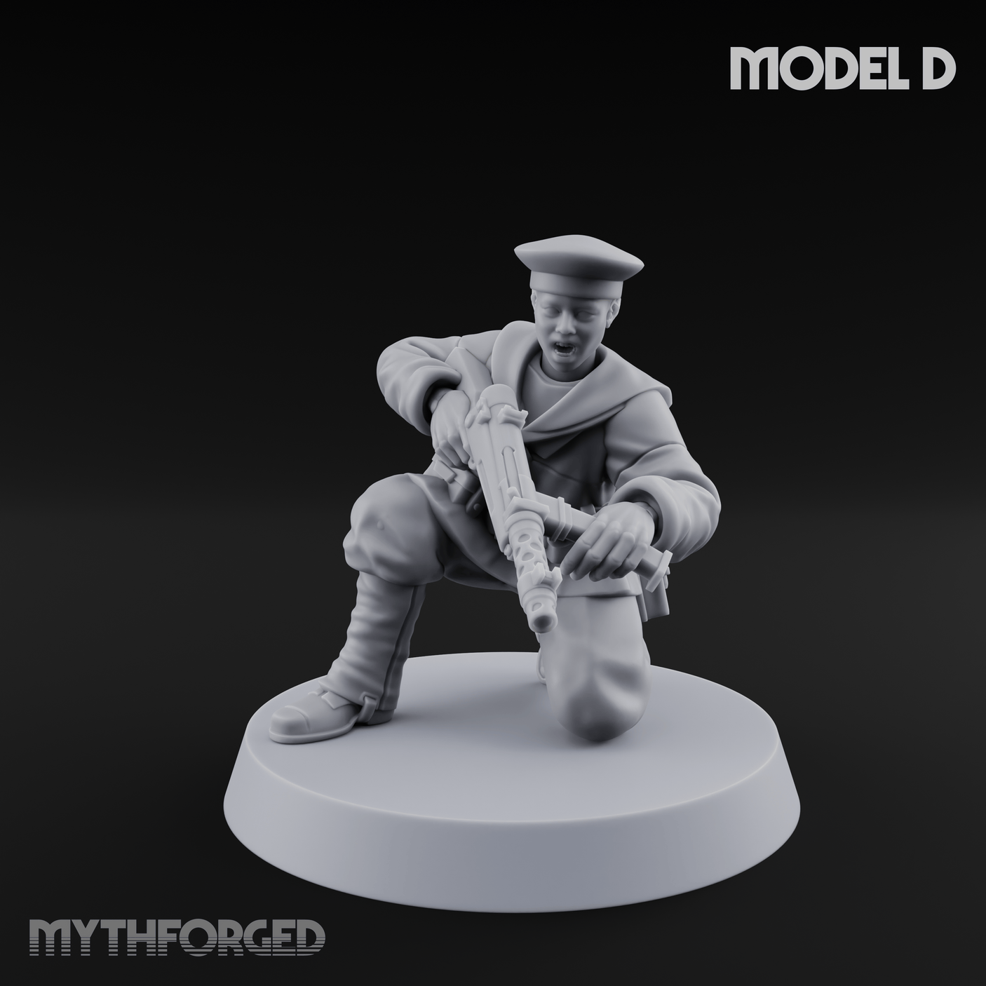 Weird War Japanese Scary SMG Gunners D Miniature for Dungeons and Dragons, Pathfinder or other TTRPGs