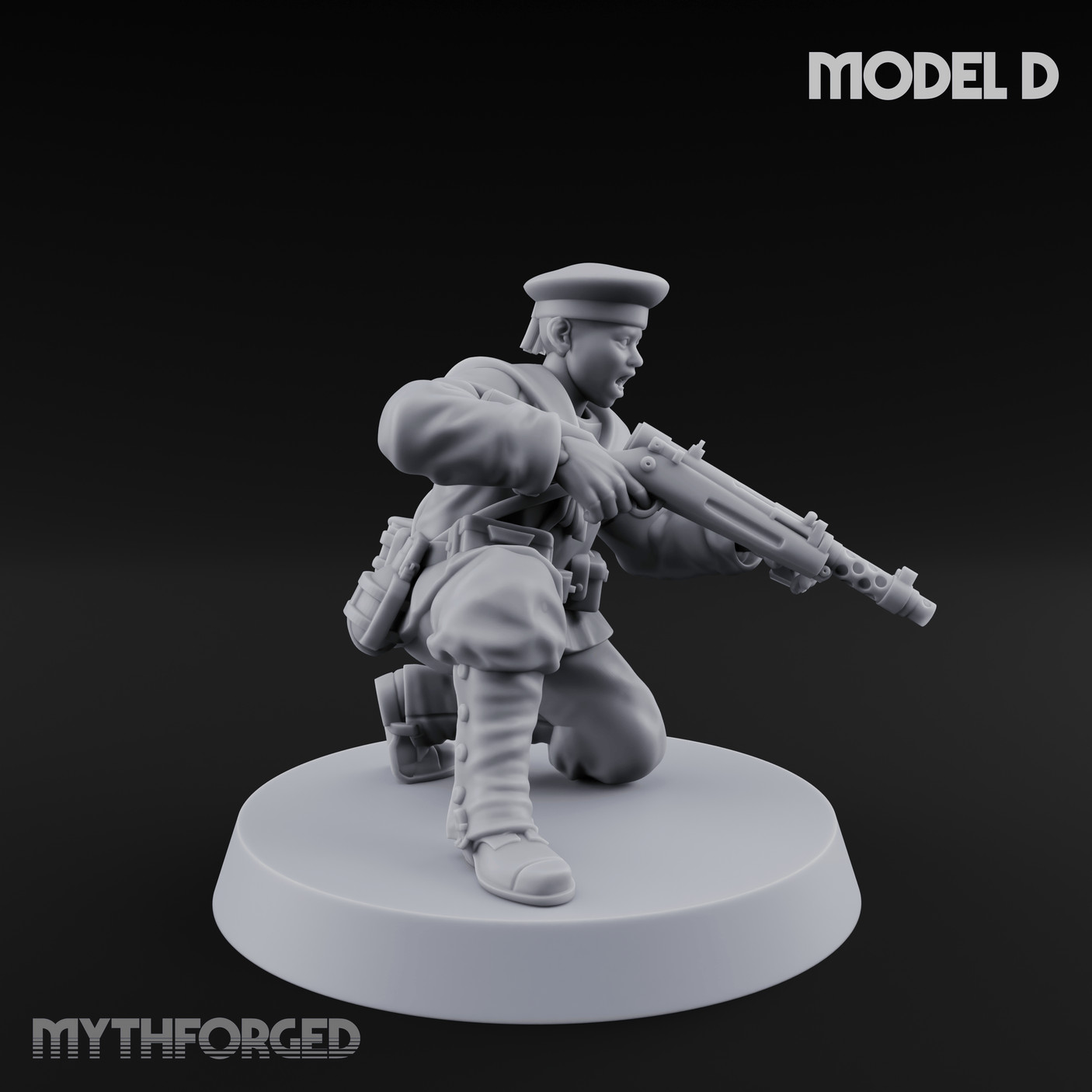 Weird War Japanese Scary SMG Gunners D Miniature for Dungeons and Dragons, Pathfinder or other TTRPGs