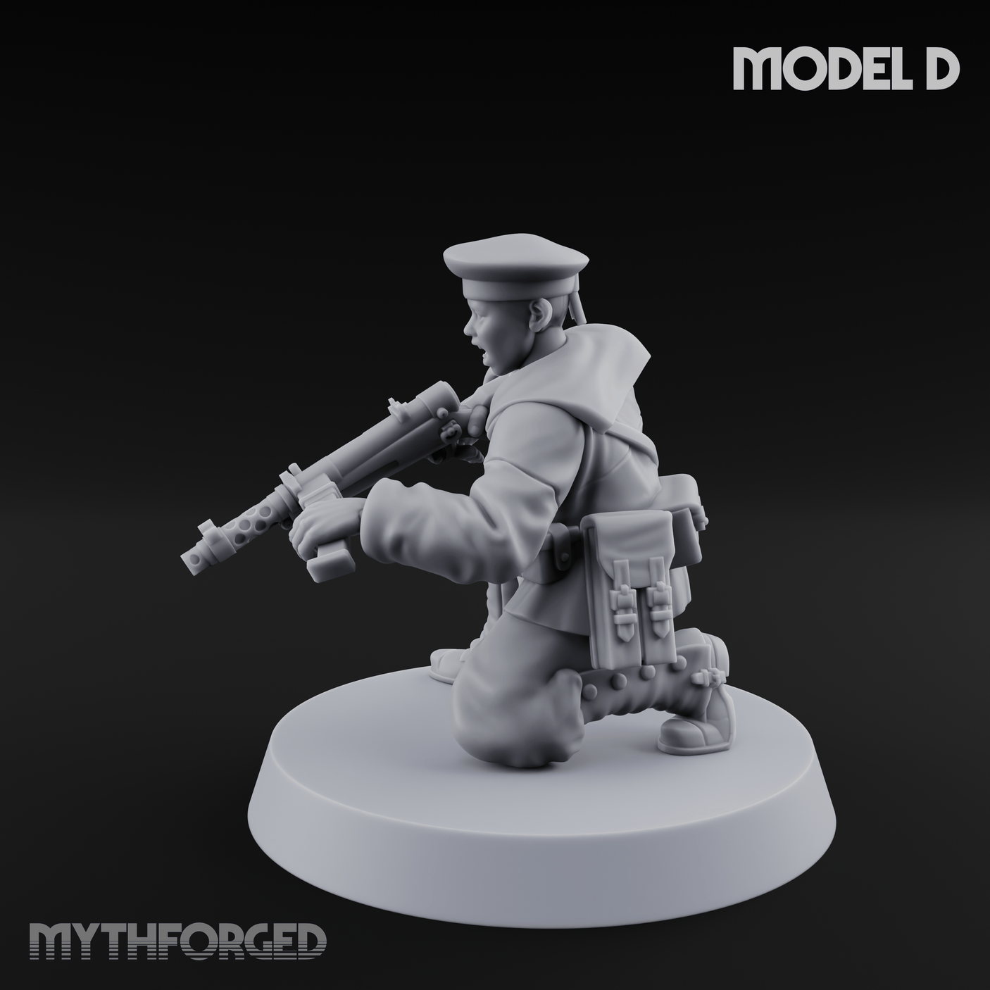 Weird War Japanese Scary SMG Gunners D Miniature for Dungeons and Dragons, Pathfinder or other TTRPGs