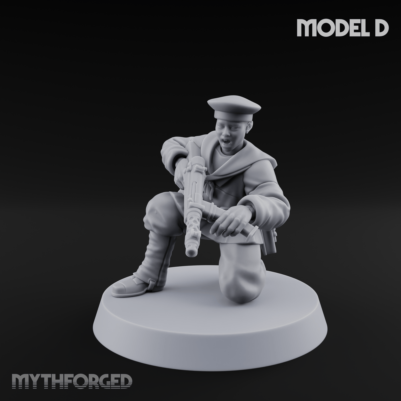 Weird War Japanese Scary SMG Gunners D Miniature for Dungeons and Dragons, Pathfinder or other TTRPGs
