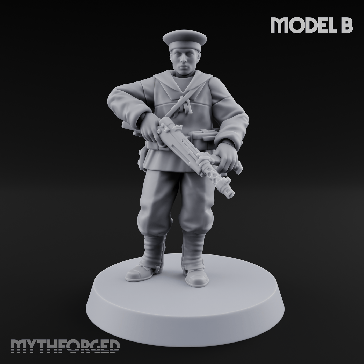Weird War Japanese Scary SMG Gunners B Miniature for Dungeons and Dragons, Pathfinder or other TTRPGs