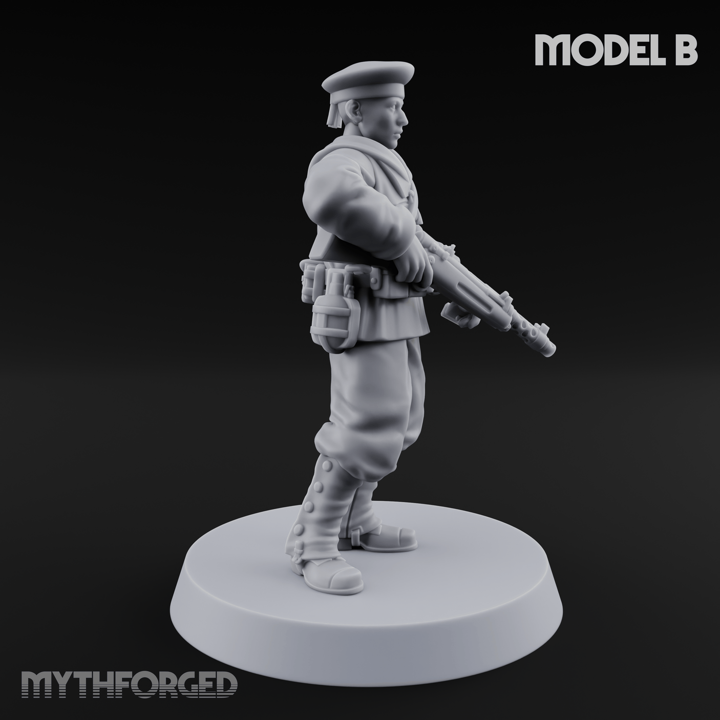 Weird War Japanese Scary SMG Gunners B Miniature for Dungeons and Dragons, Pathfinder or other TTRPGs