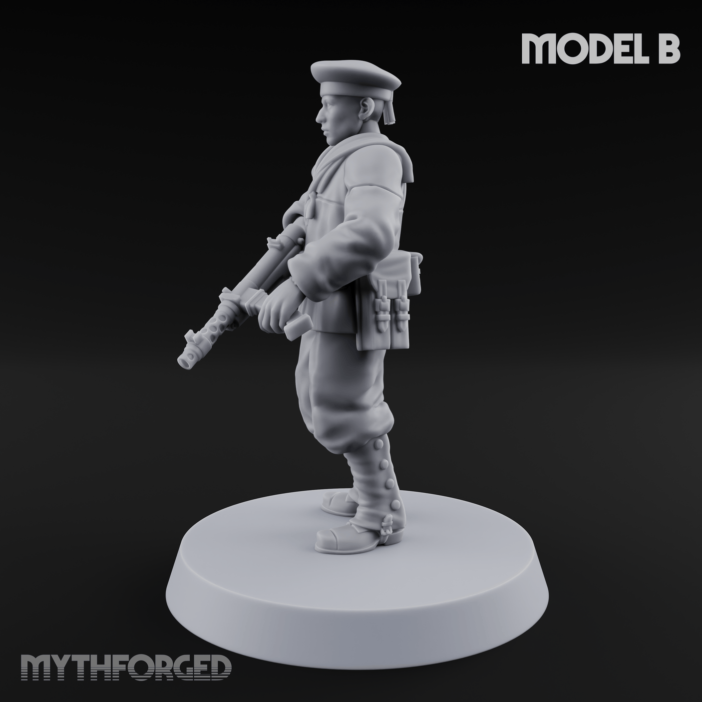 Weird War Japanese Scary SMG Gunners B Miniature for Dungeons and Dragons, Pathfinder or other TTRPGs