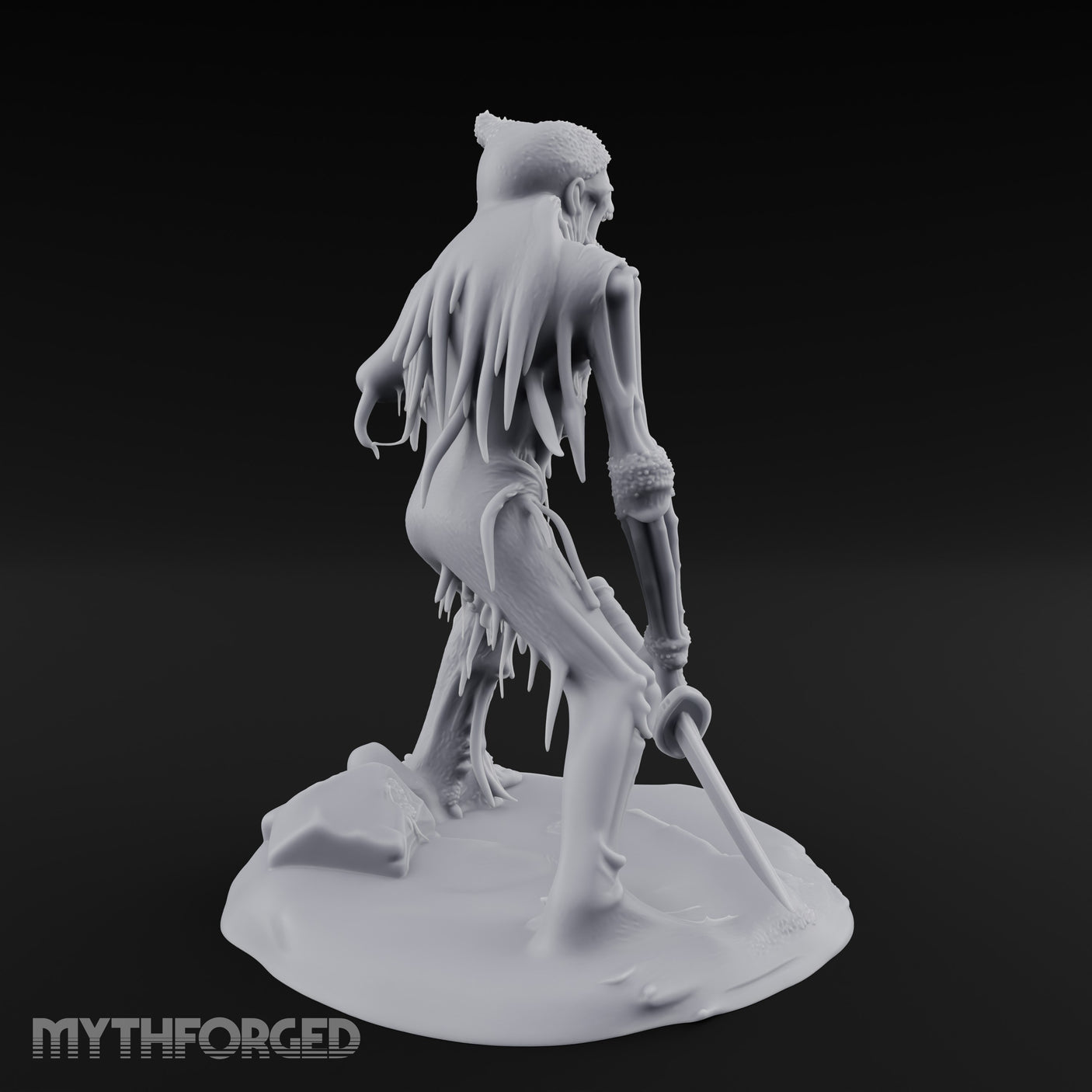 Jaw Gaping Blade Dragging Skeleton Warrior Miniature for Dungeons and Dragons, Pathfinder or other TTRPGs