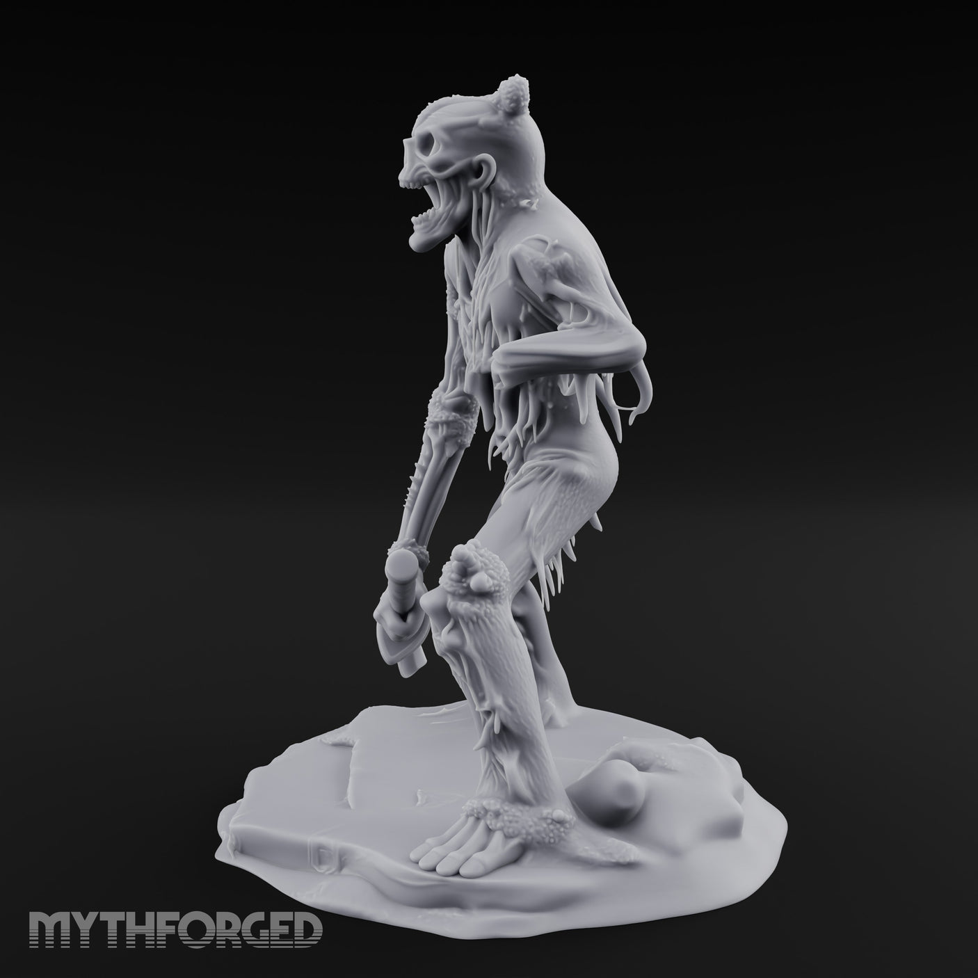 Jaw Gaping Blade Dragging Skeleton Warrior Miniature for Dungeons and Dragons, Pathfinder or other TTRPGs