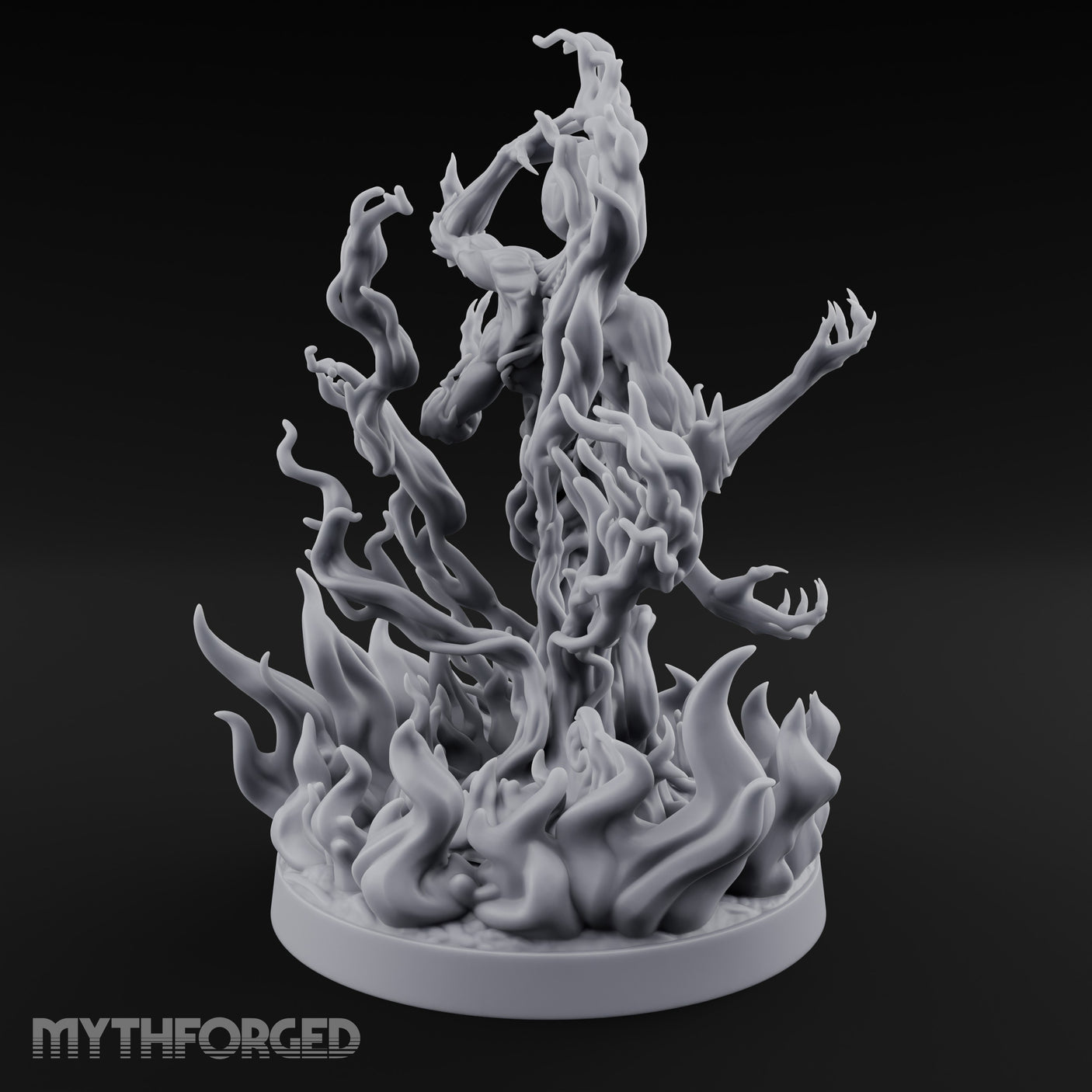 Jaw Screaming Flames Rising Corpse Flower Avatar Miniature for Dungeons and Dragons, Pathfinder or other TTRPGs