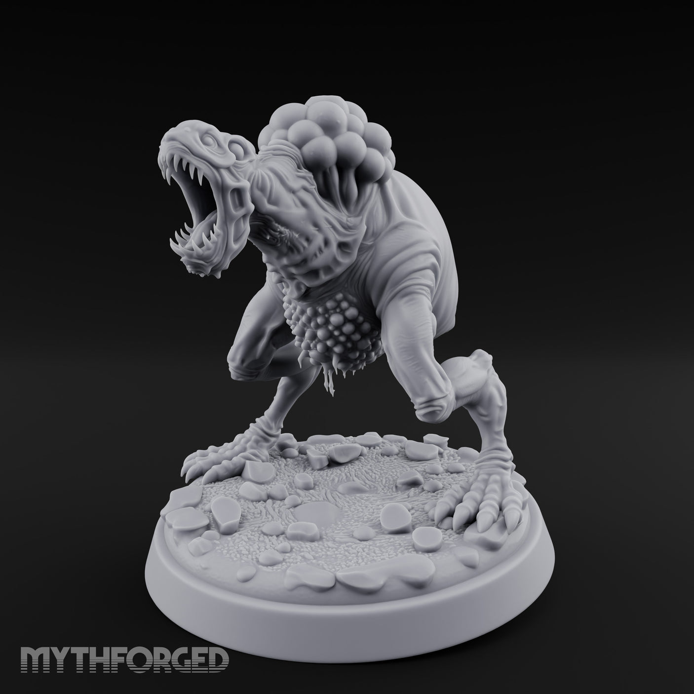Jaws Wide Charging Mould Creature Miniature for Dungeons and Dragons, Pathfinder or other TTRPGs