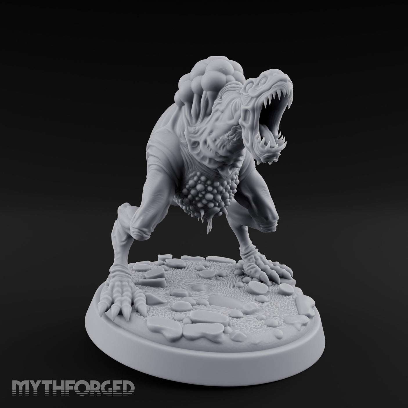 Jaws Wide Charging Mould Creature Miniature for Dungeons and Dragons, Pathfinder or other TTRPGs