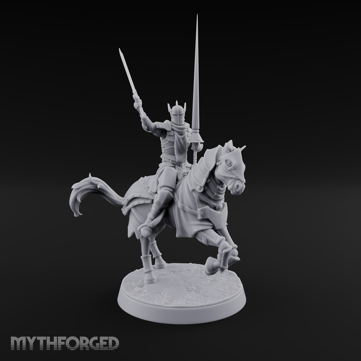 Lances Level, Nobody Yields Human Jousting Knights on Horses — B