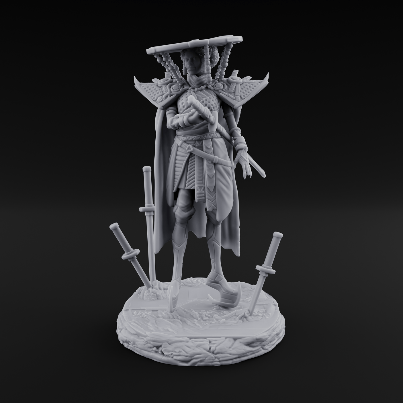 Swords Planted Human Sword Saint Miniature for Dungeons and Dragons, Pathfinder or other TTRPGs