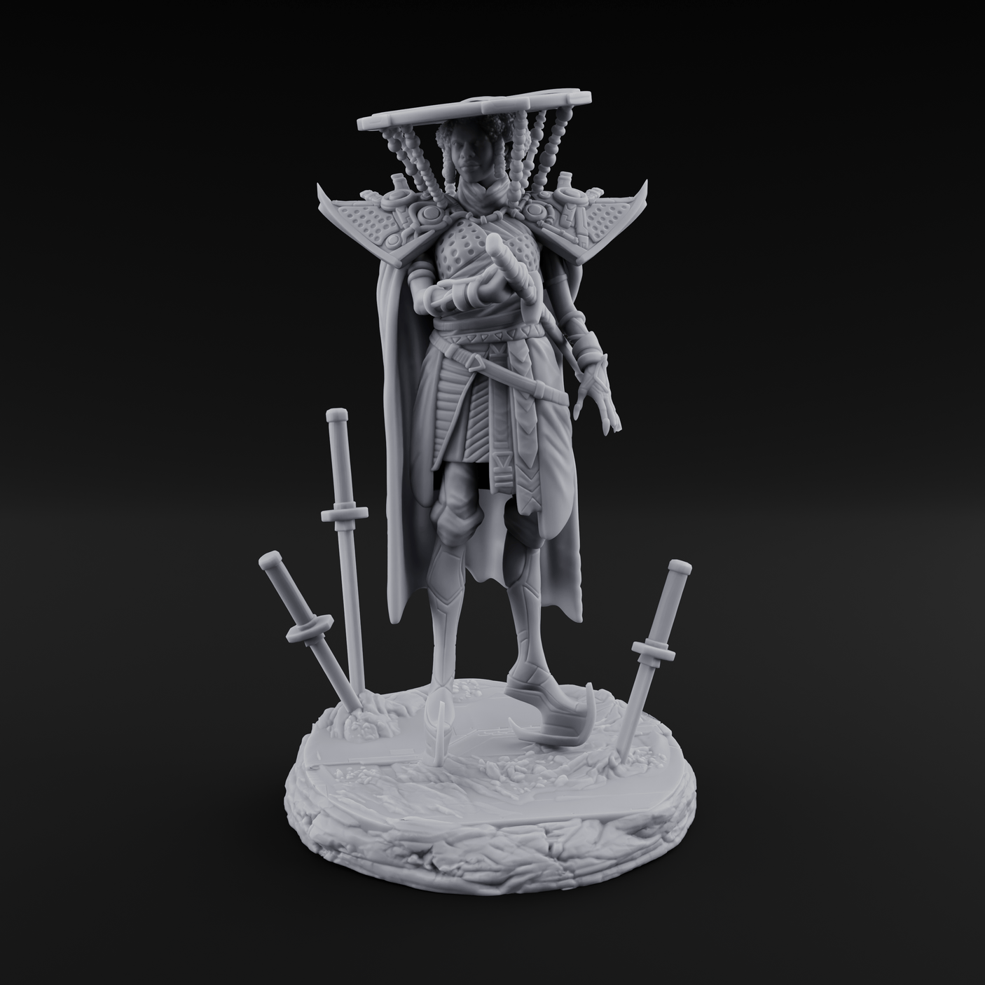 Swords Planted Human Sword Saint Miniature for Dungeons and Dragons, Pathfinder or other TTRPGs