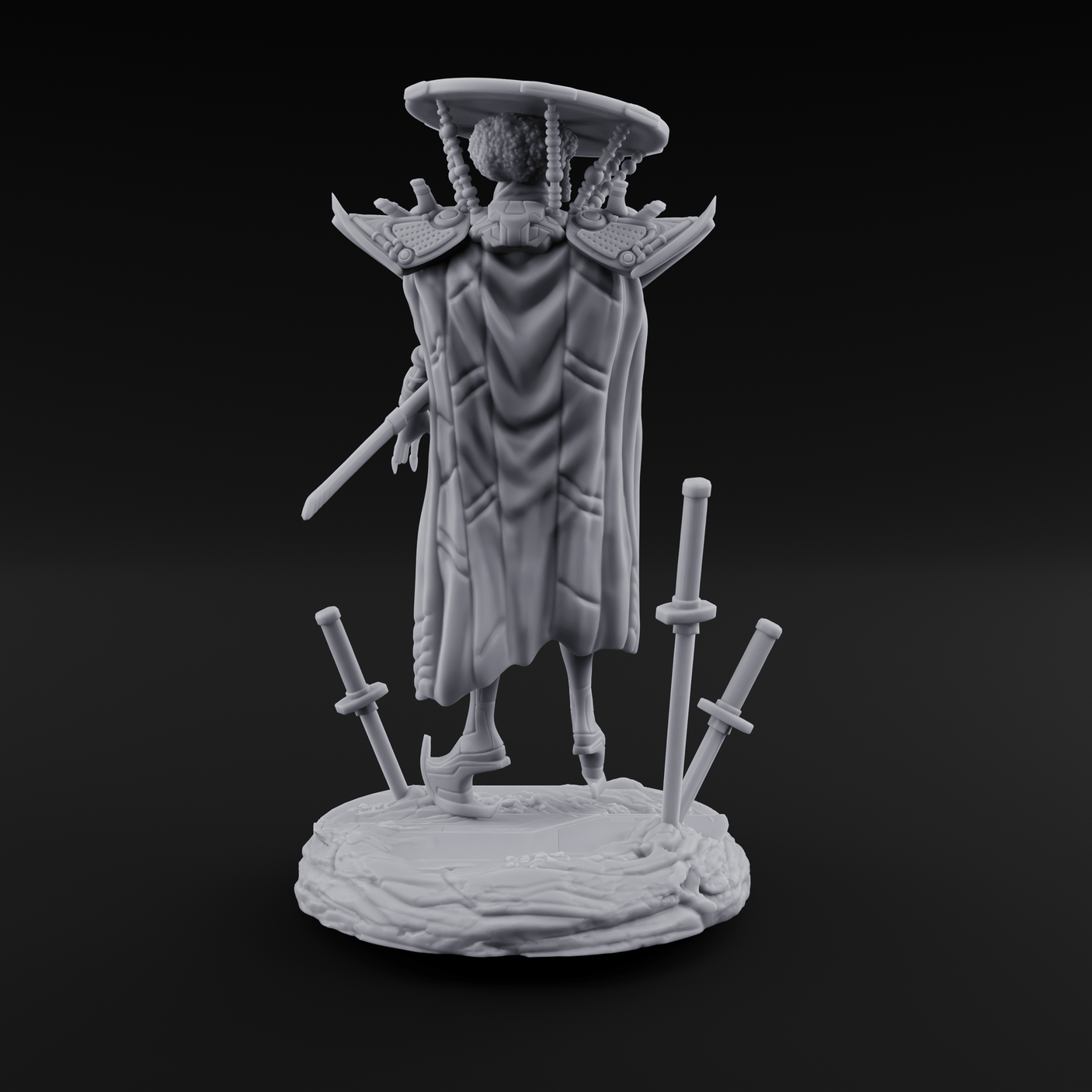Swords Planted Human Sword Saint Miniature for Dungeons and Dragons, Pathfinder or other TTRPGs