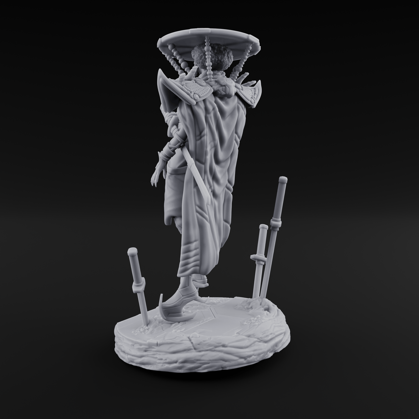 Swords Planted Human Sword Saint Miniature for Dungeons and Dragons, Pathfinder or other TTRPGs
