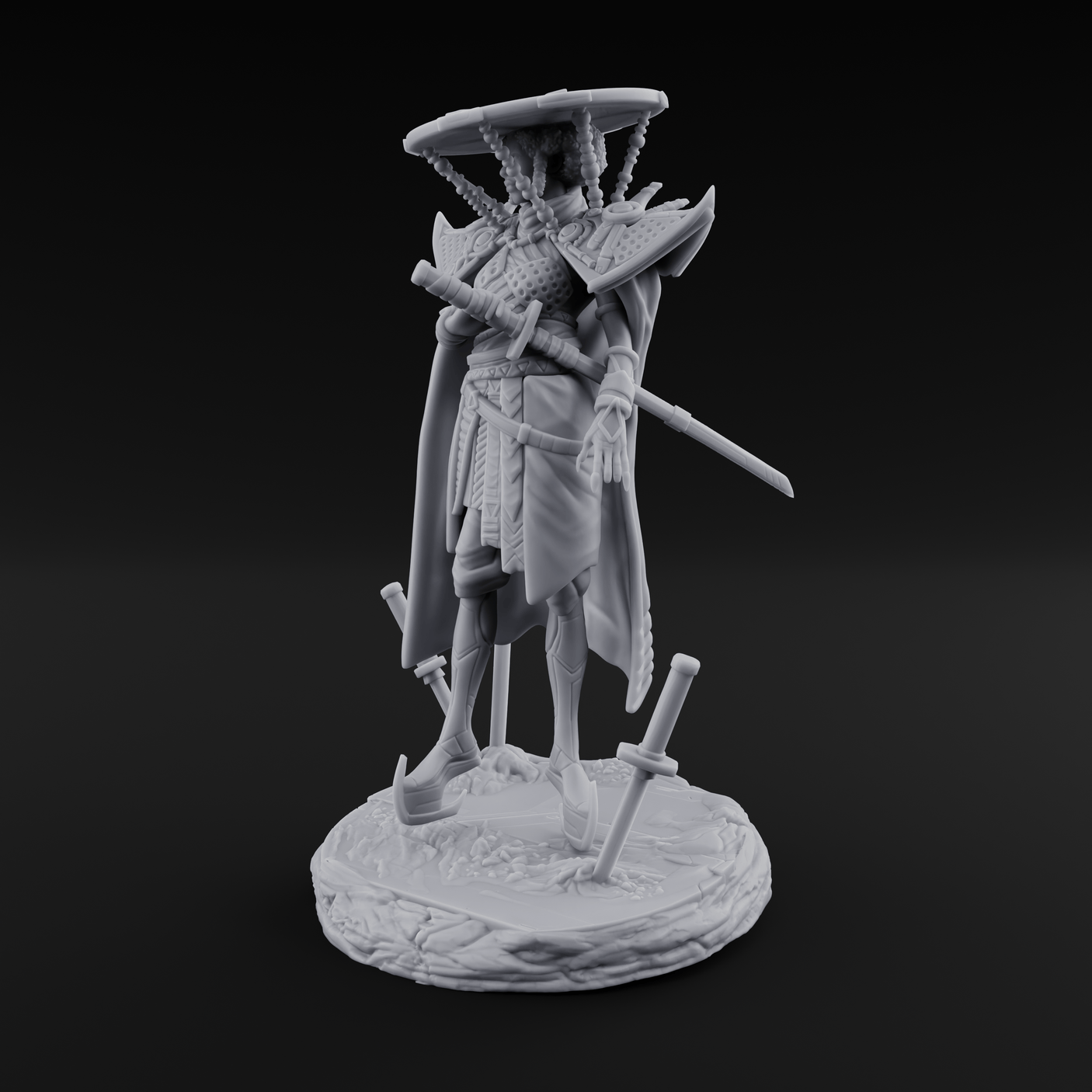 Swords Planted Human Sword Saint Miniature for Dungeons and Dragons, Pathfinder or other TTRPGs