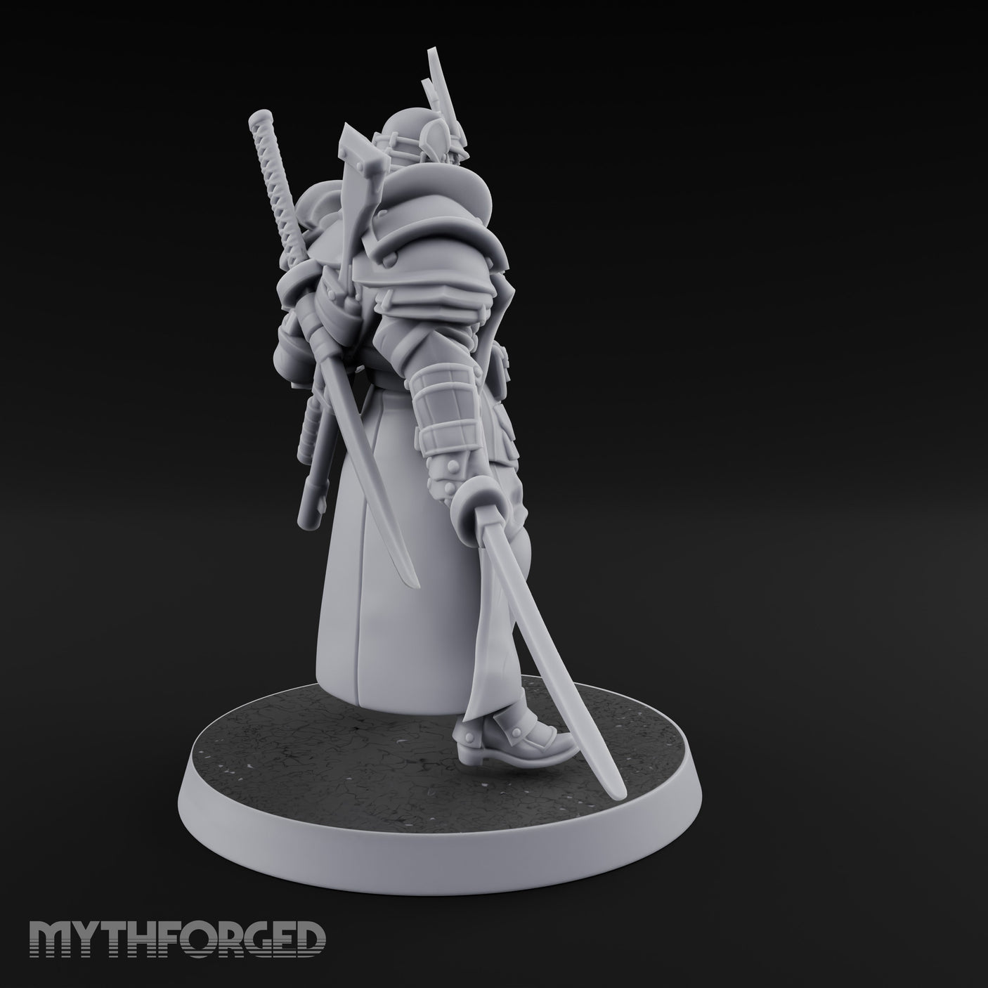 Katana Drawn Advancing Shogunate Lieutenant Miniature for Dungeons and Dragons, Pathfinder or other TTRPGs