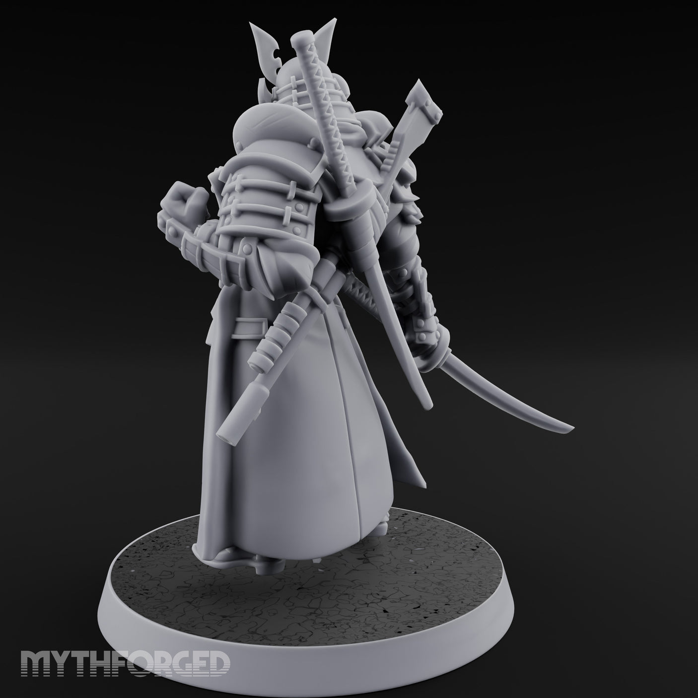 Katana Drawn Advancing Shogunate Lieutenant Miniature for Dungeons and Dragons, Pathfinder or other TTRPGs