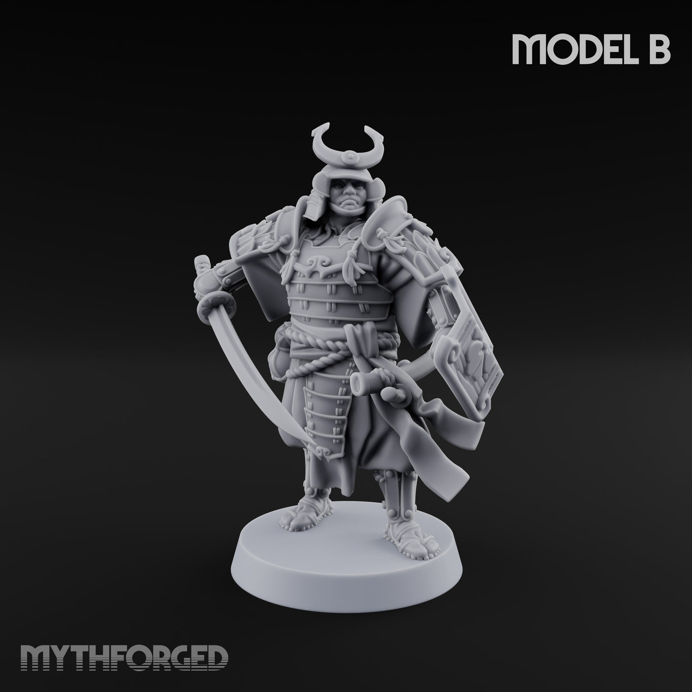 Katana Swinging Samurai Warrior B Miniature for Dungeons and Dragons, Pathfinder or other TTRPGs