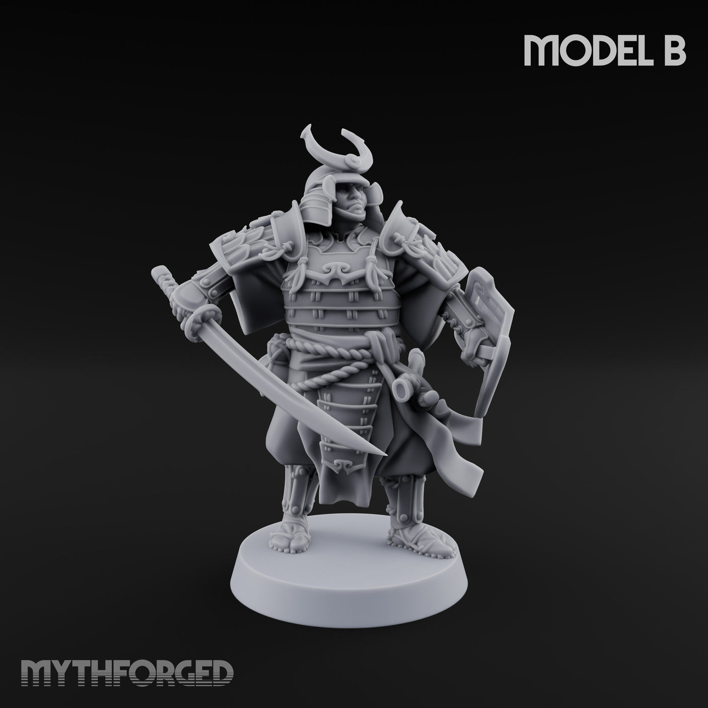 Katana Swinging Samurai Warrior B Miniature for Dungeons and Dragons, Pathfinder or other TTRPGs