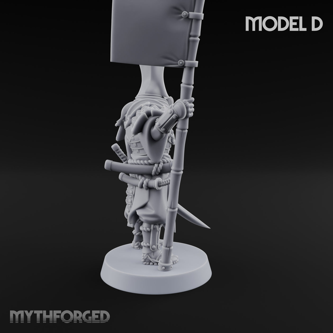 Katana Swinging Samurai Warrior D Miniature for Dungeons and Dragons, Pathfinder or other TTRPGs