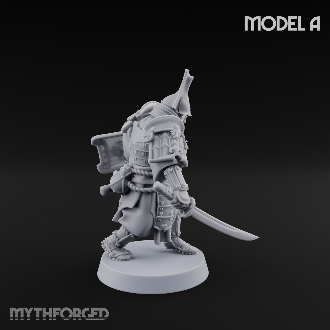 Katana Swinging Samurai Warriors Miniature for Dungeons and Dragons, Pathfinder or other TTRPGs