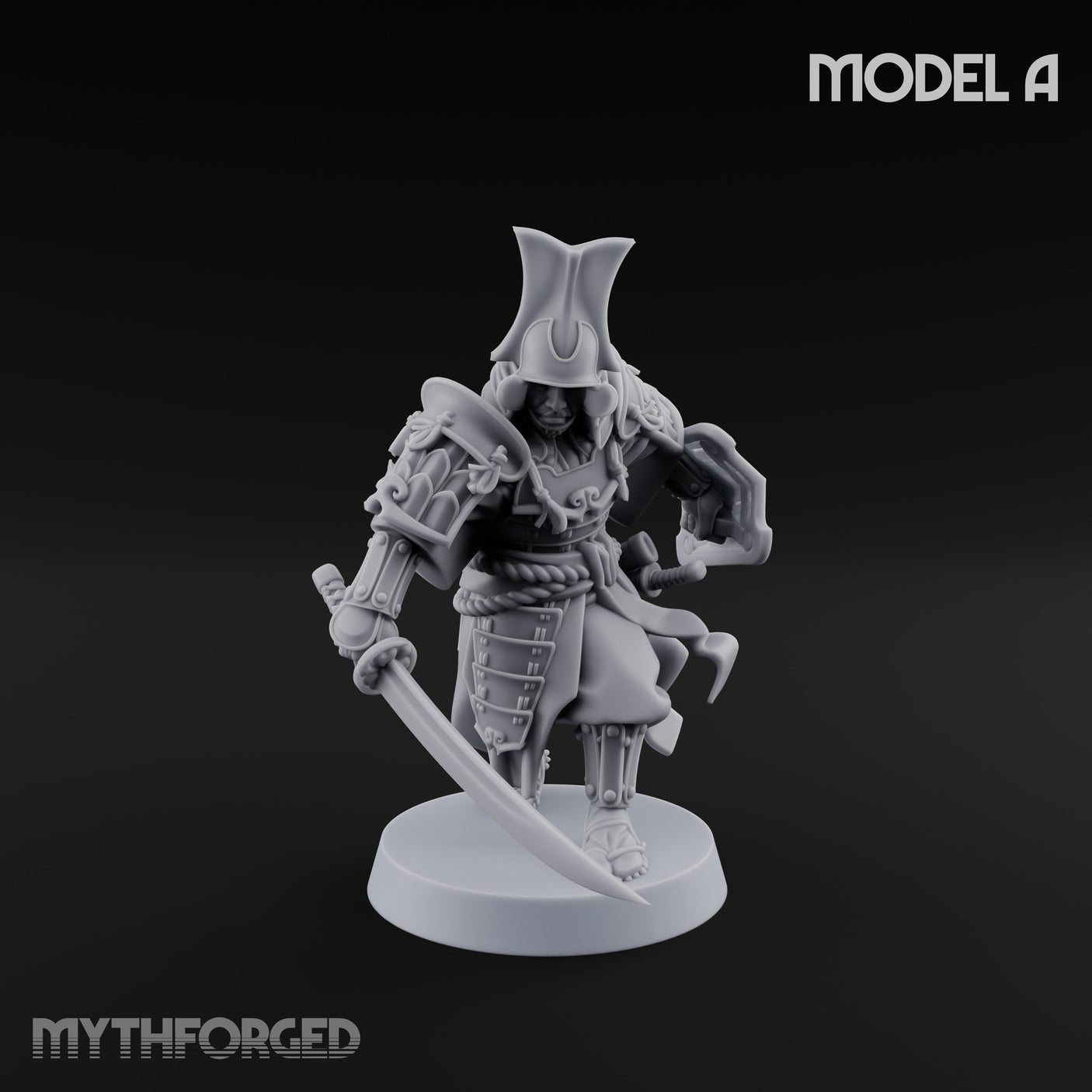 Katana Swinging Samurai Warriors Miniature for Dungeons and Dragons, Pathfinder or other TTRPGs