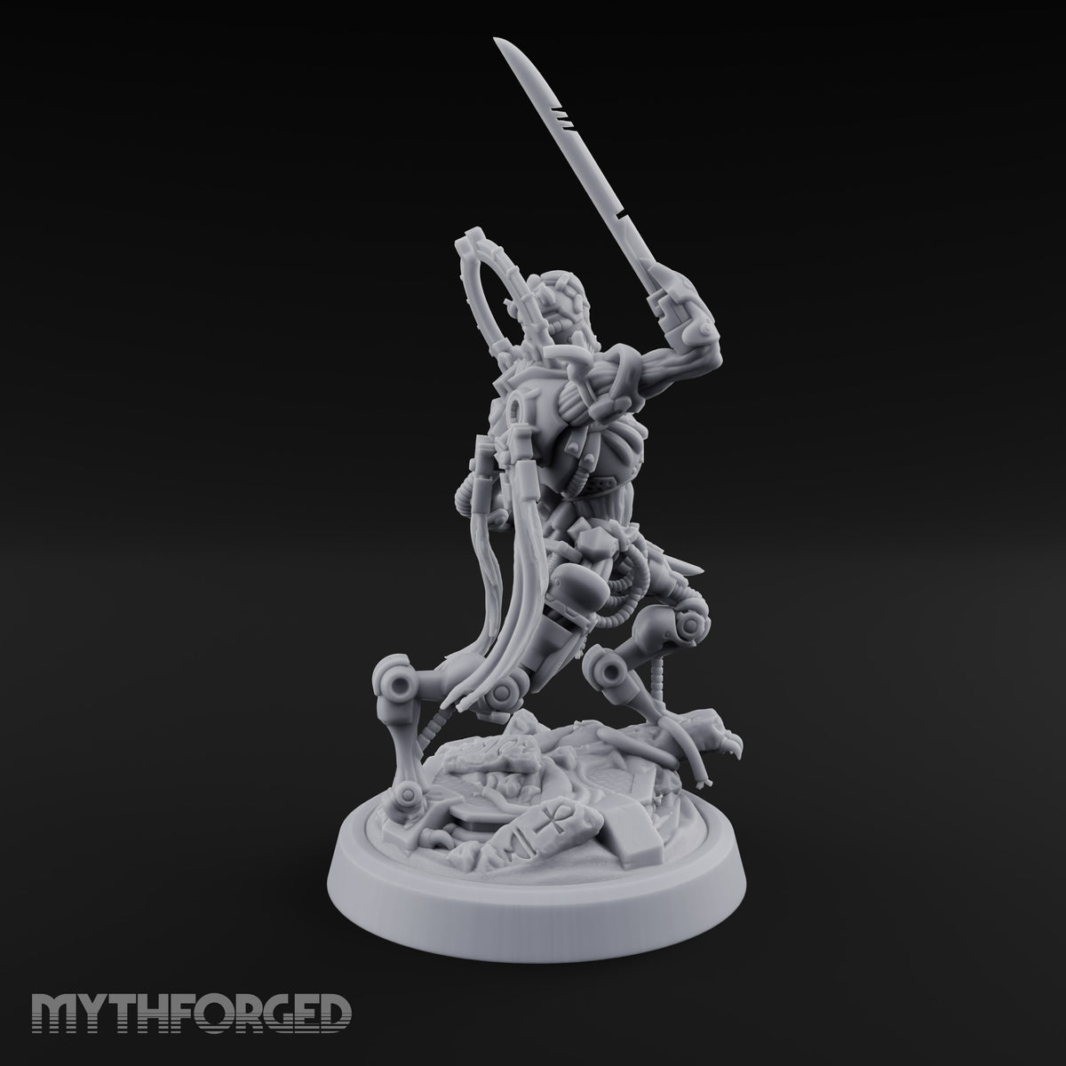 Crescent Crown, Wires Exposed Mummy Cybernetic Blade Warrior A