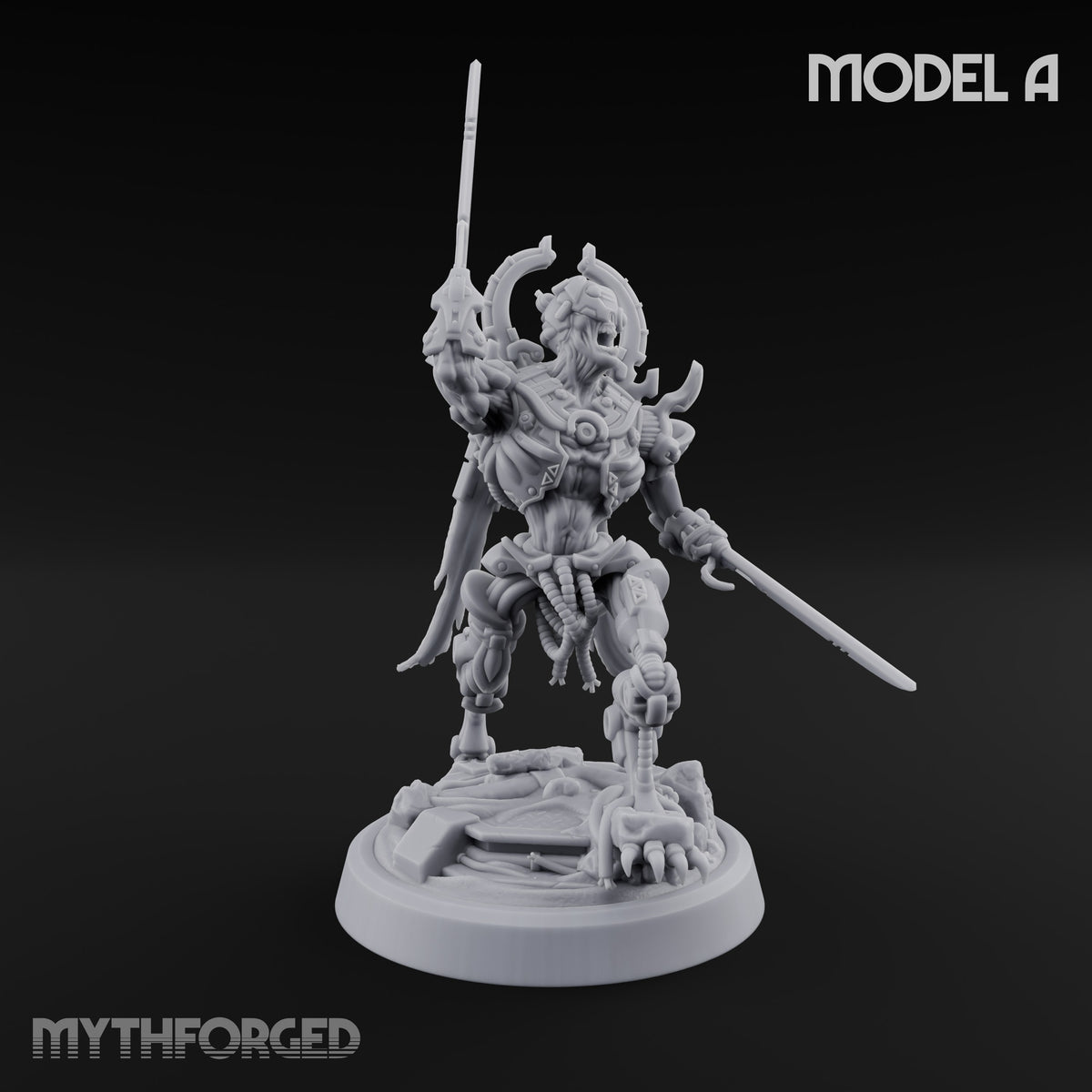 Crescent Crown, Wires Exposed Mummy Cybernetic Blade Warriors — A