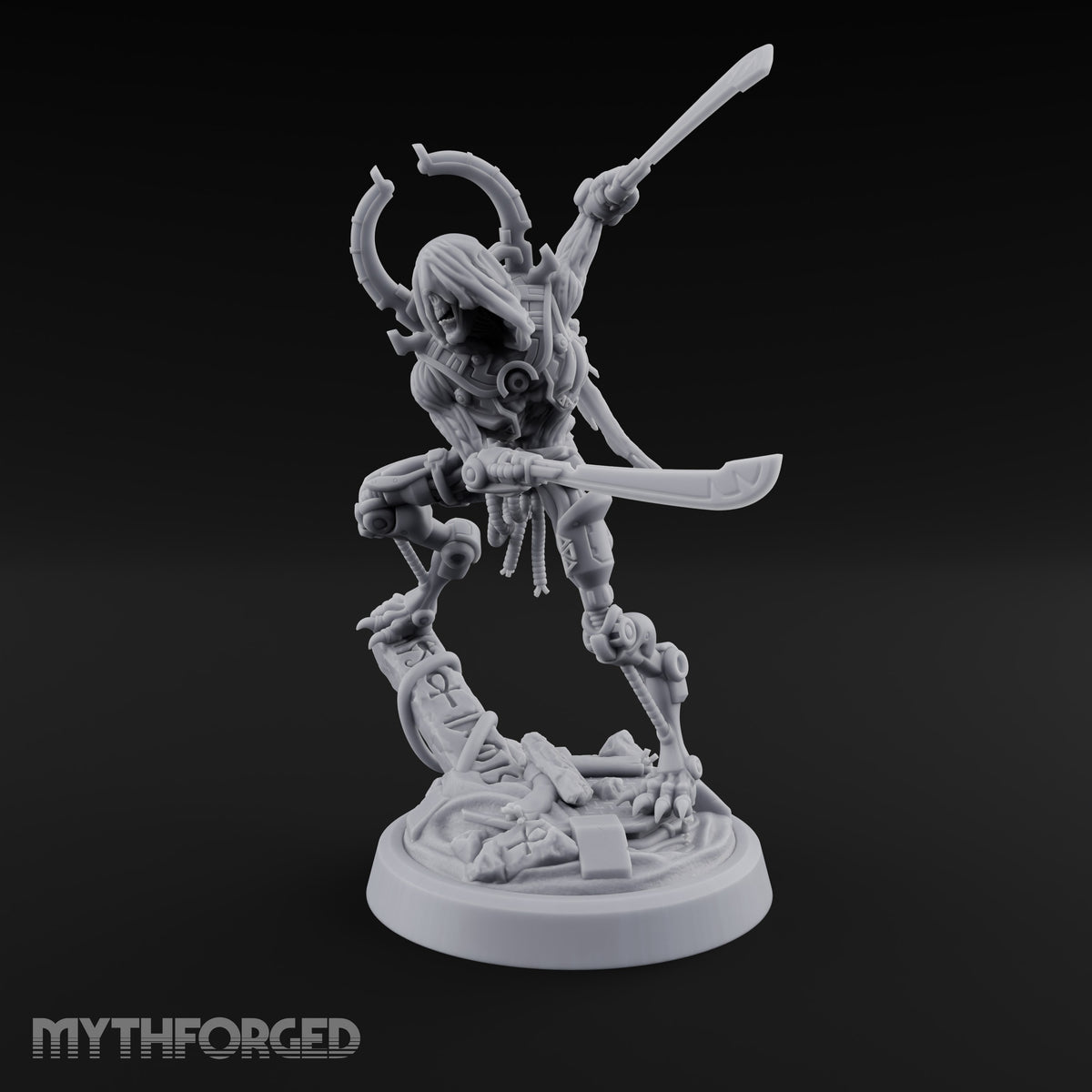 Crescent Crown, Wires Exposed Mummy Cybernetic Blade Warrior B