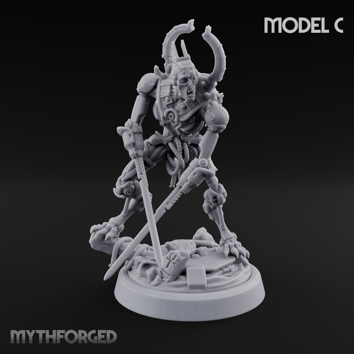 Crescent Crown, Wires Exposed Mummy Cybernetic Blade Warriors — C