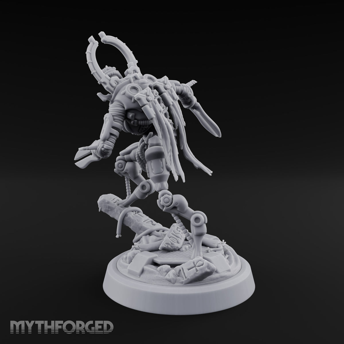 Crescent Crown, Wires Exposed Mummy Cybernetic Blade Warrior D