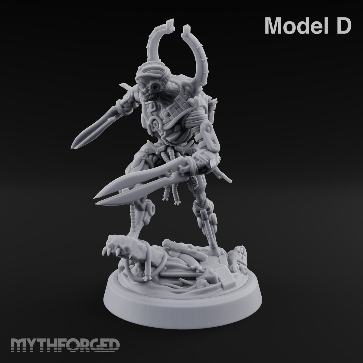 Crescent Crown, Wires Exposed Mummy Cybernetic Blade Warrior D