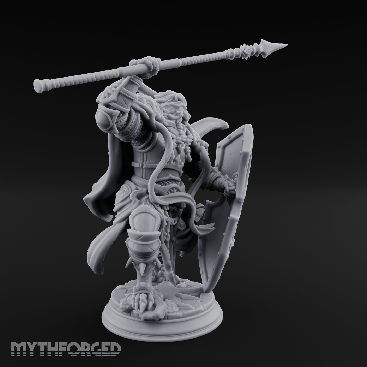 Spear Hoisted High Leonin Warrior Miniature for Dungeons and Dragons, Pathfinder or other TTRPGs