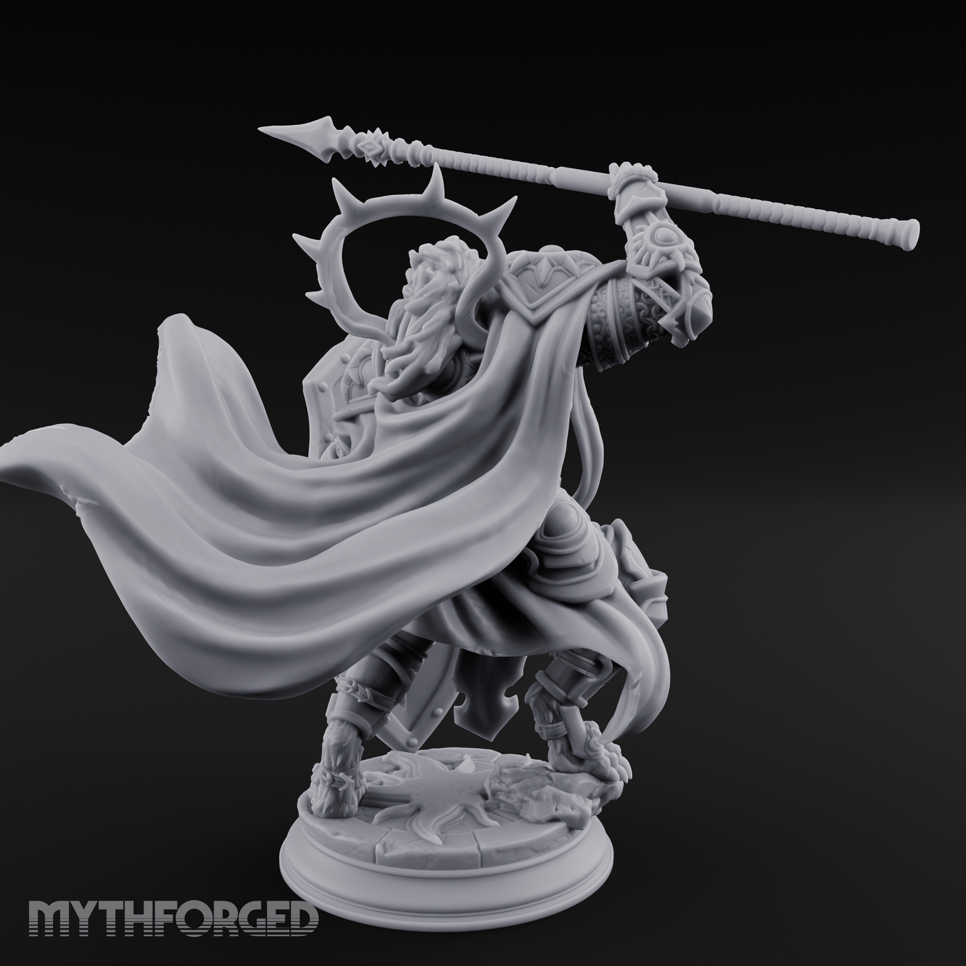 Spear Hoisted High Leonin Warrior Miniature for Dungeons and Dragons, Pathfinder or other TTRPGs