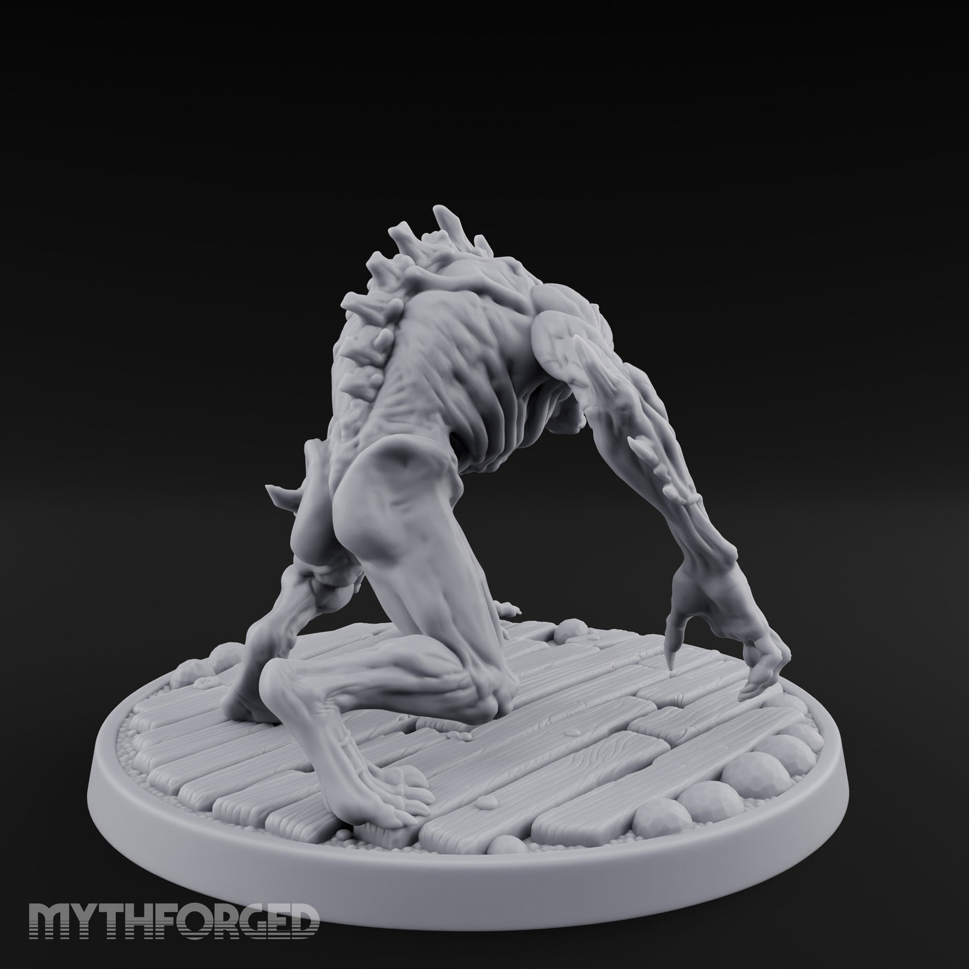 Knuckle Dragging Fang Baring Ghoul Miniature for Dungeons and Dragons, Pathfinder or other TTRPGs