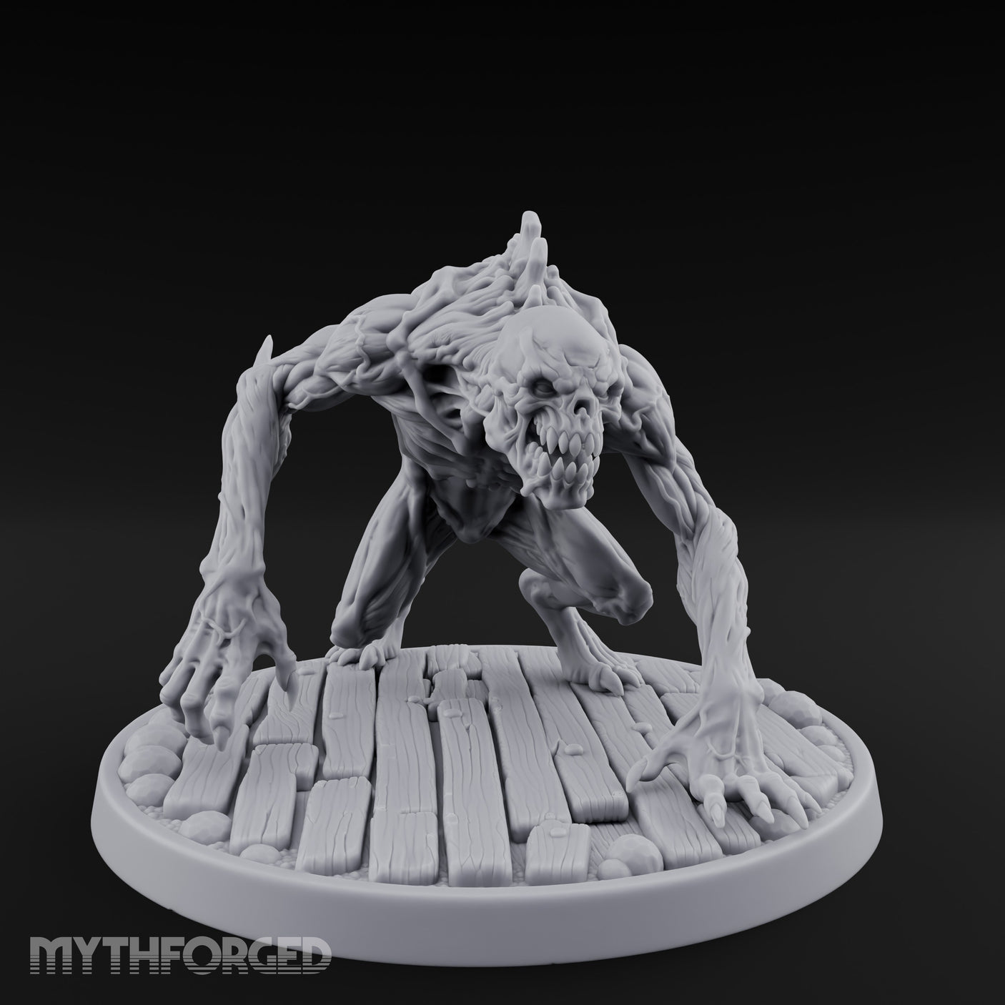 Knuckle Dragging Fang Baring Ghoul Miniature for Dungeons and Dragons, Pathfinder or other TTRPGs
