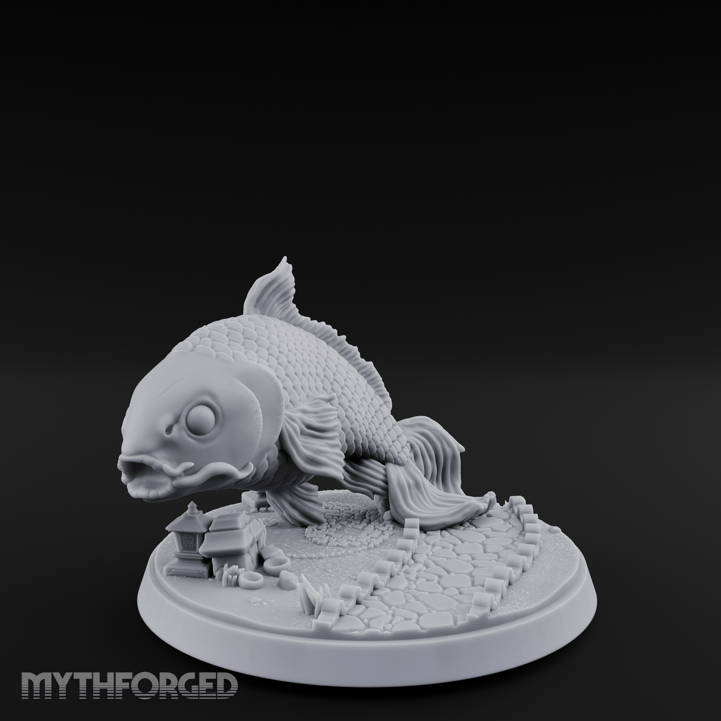 Scales Glinting Koi Beast Miniature for Dungeons and Dragons, Pathfinder or other TTRPGs