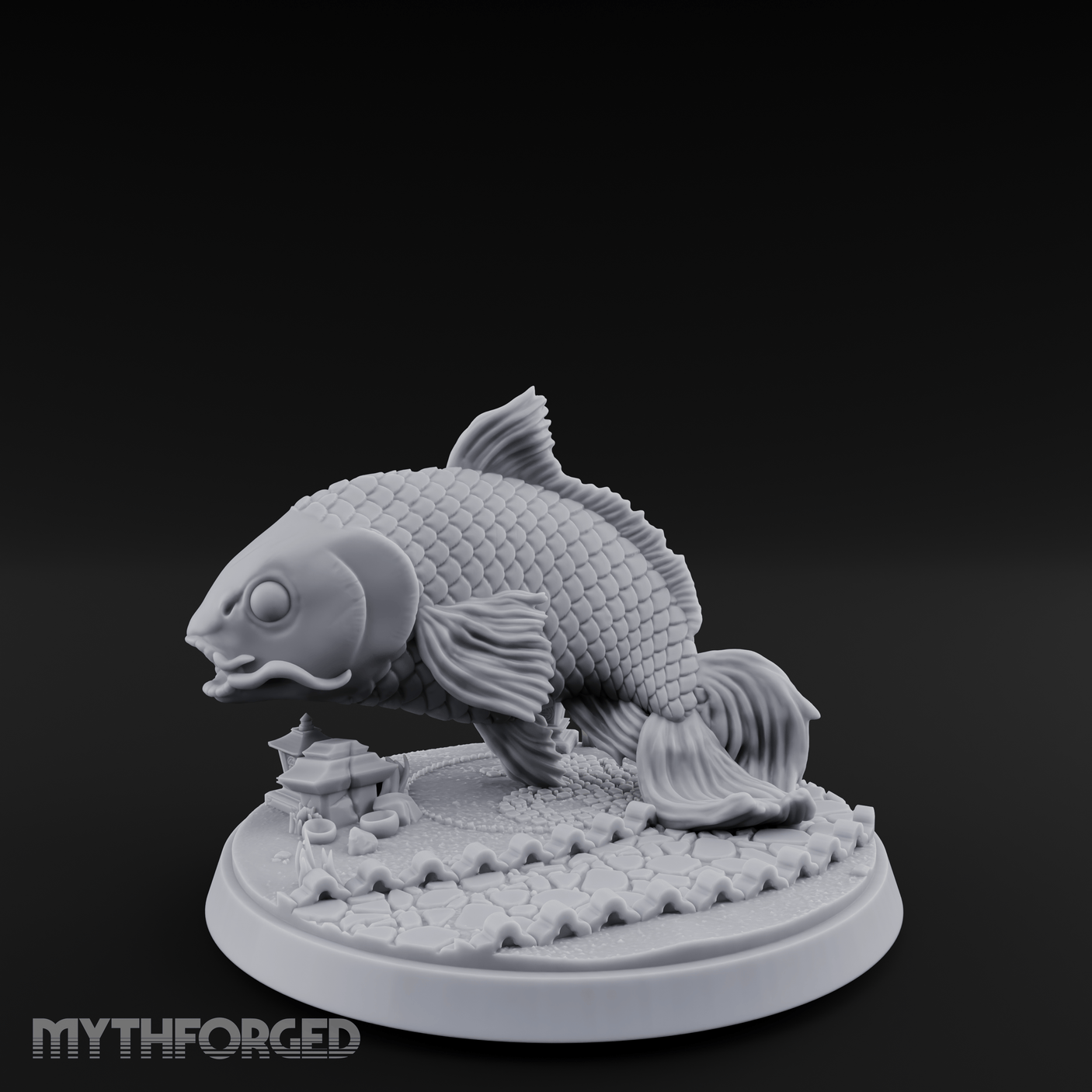 Scales Glinting Koi Beast Miniature for Dungeons and Dragons, Pathfinder or other TTRPGs