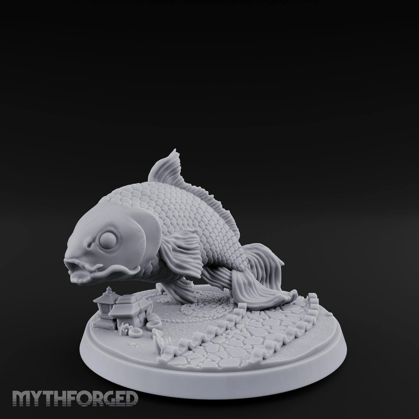 Scales Glinting Koi Beast Miniature for Dungeons and Dragons, Pathfinder or other TTRPGs