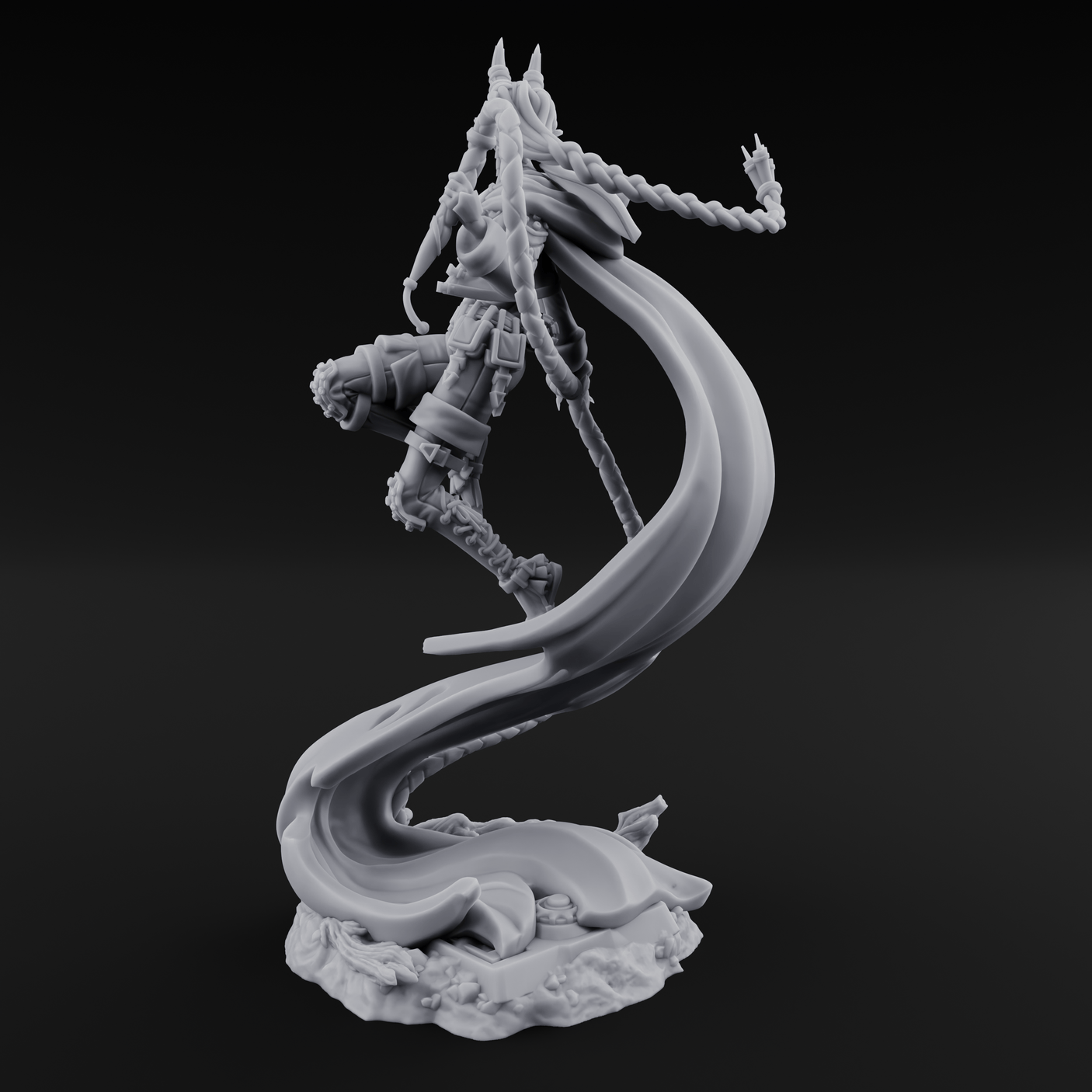 Whip Cracking Descent Tiefling Warlock Miniature for Dungeons and Dragons, Pathfinder or other TTRPGs