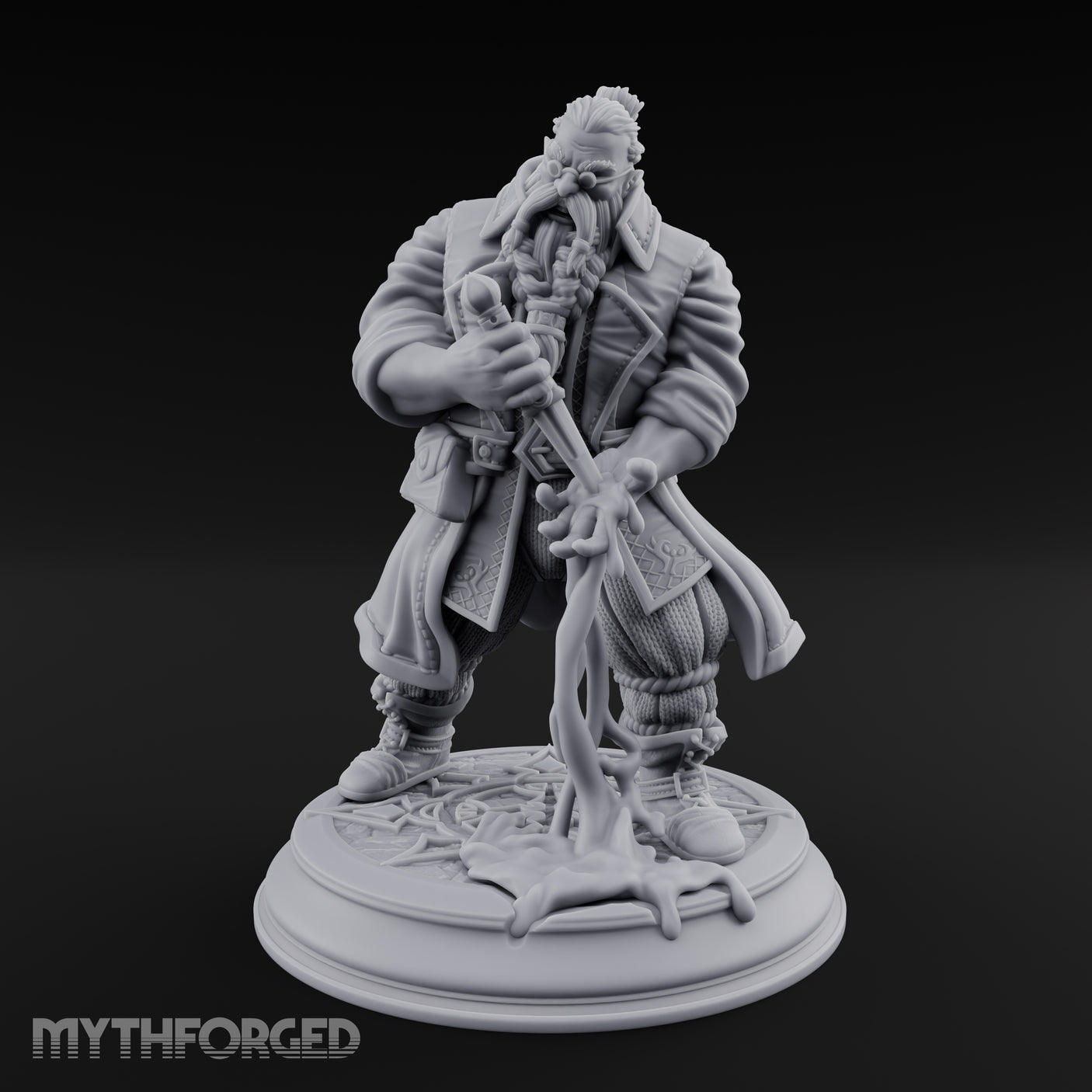 Blade Drawing Dwarf Duelist Miniature for Dungeons and Dragons, Pathfinder or other TTRPGs