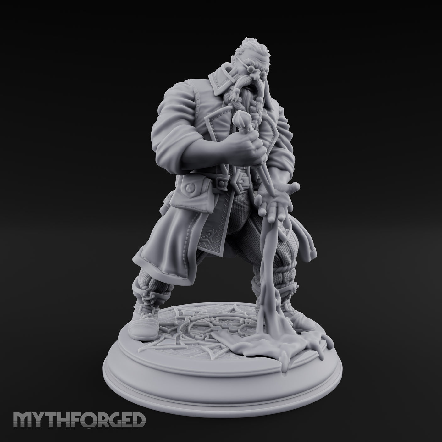 Blade Drawing Dwarf Duelist Miniature for Dungeons and Dragons, Pathfinder or other TTRPGs