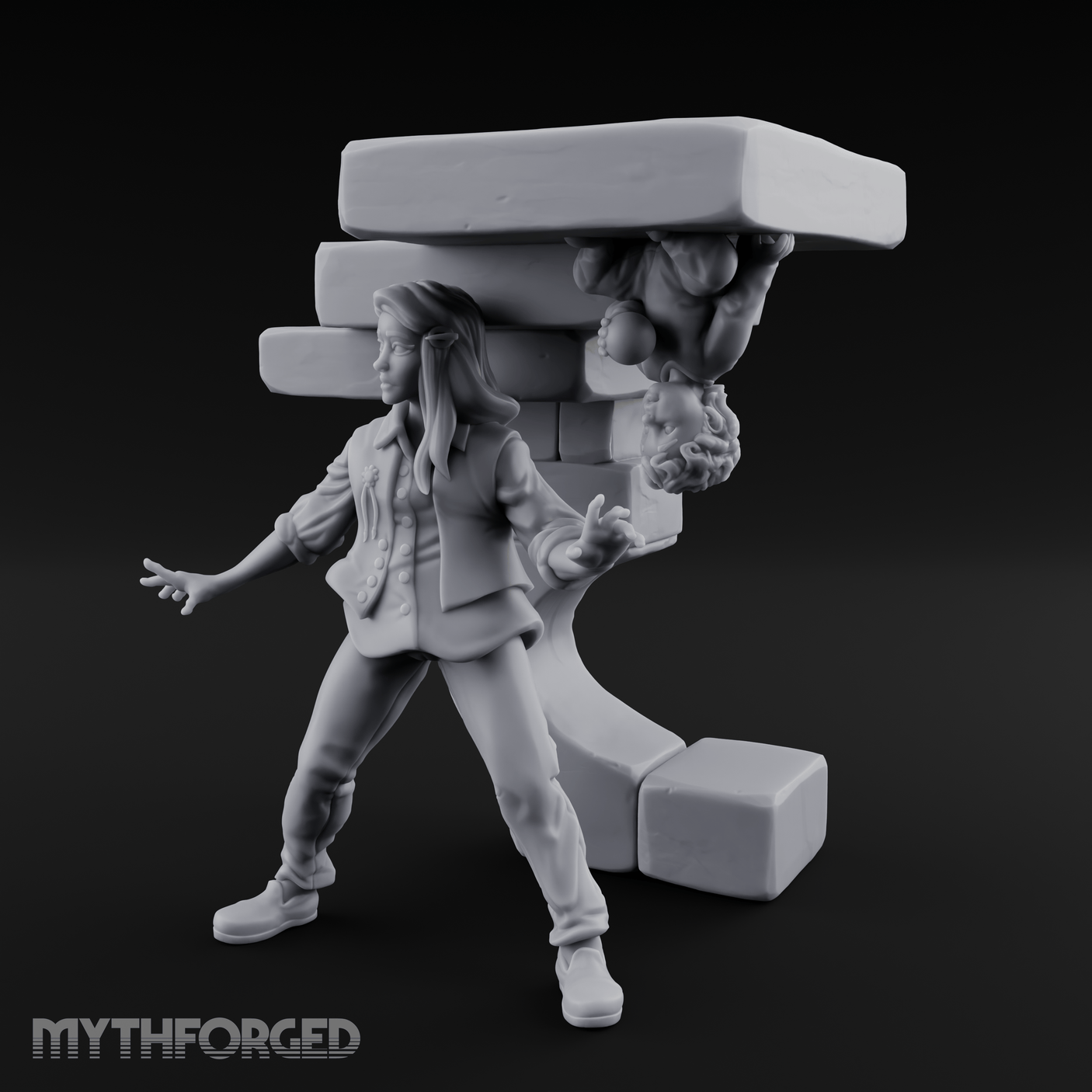 Juggling Heads Human Entertainer Miniature for Dungeons and Dragons, Pathfinder or other TTRPGs