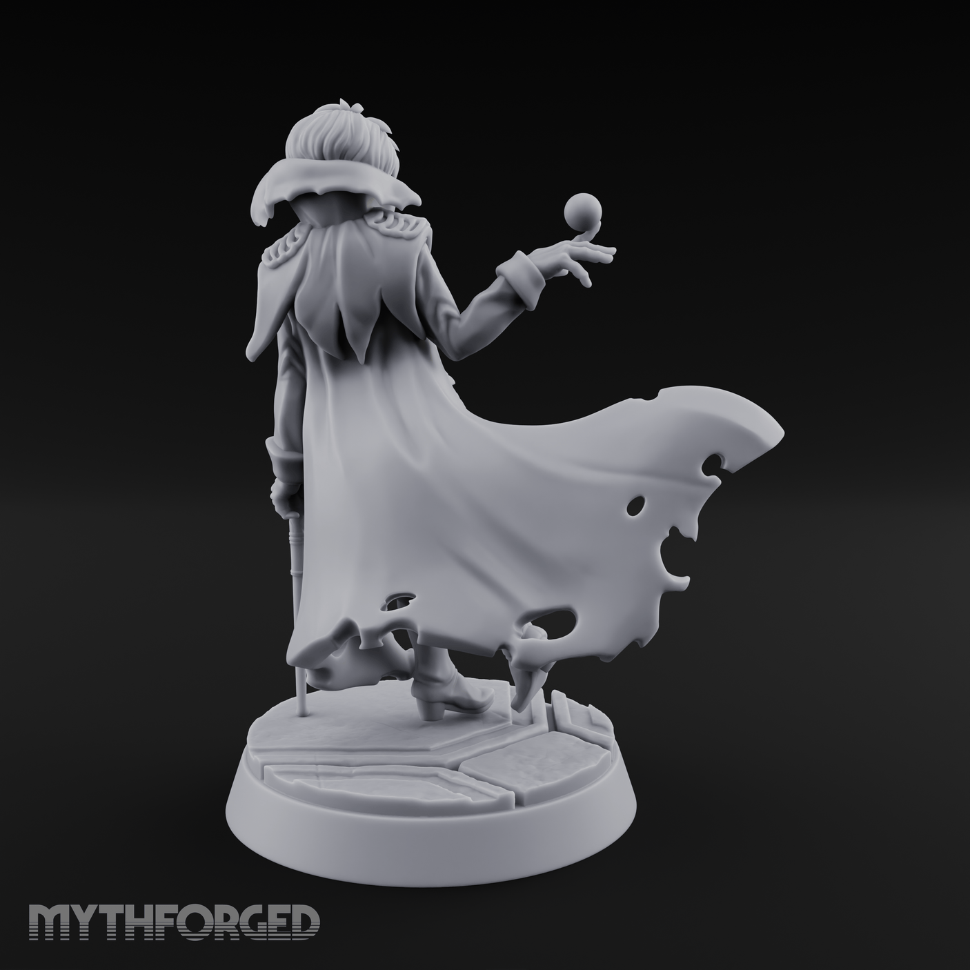 Orb Conjuring Tiefling Sorcerer Miniature for Dungeons and Dragons, Pathfinder or other TTRPGs