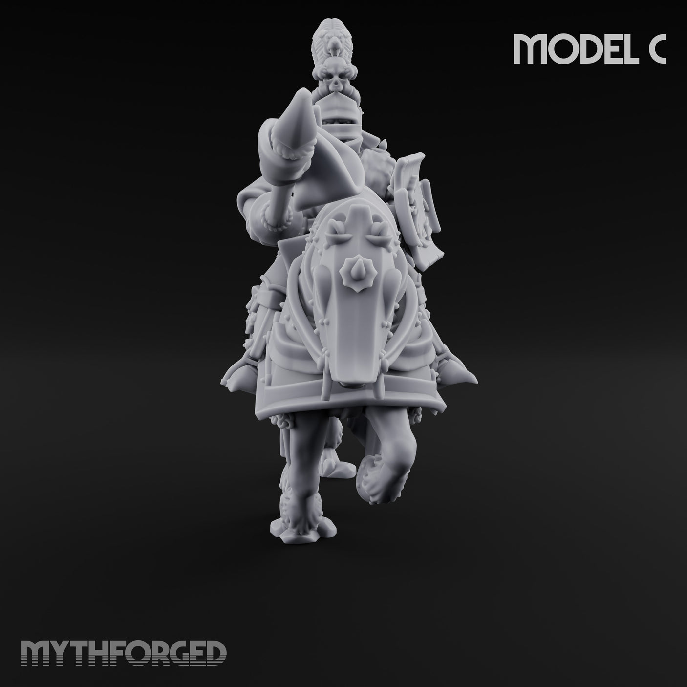 Lance And Sword Charging Human Knight on Horseback C Miniature for Dungeons and Dragons, Pathfinder or other TTRPGs