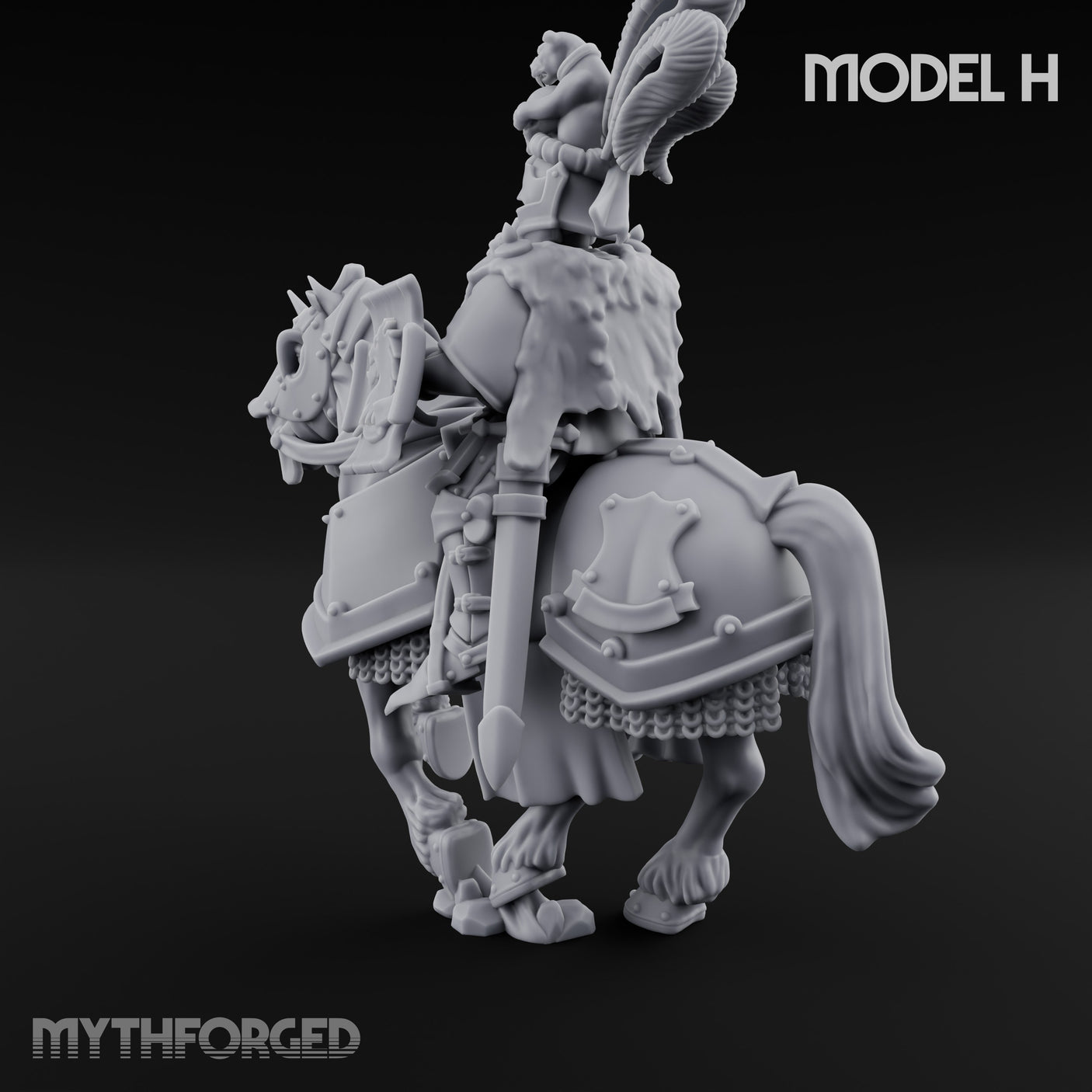 Lance And Sword Charging Human Knight on Horseback H Miniature for Dungeons and Dragons, Pathfinder or other TTRPGs