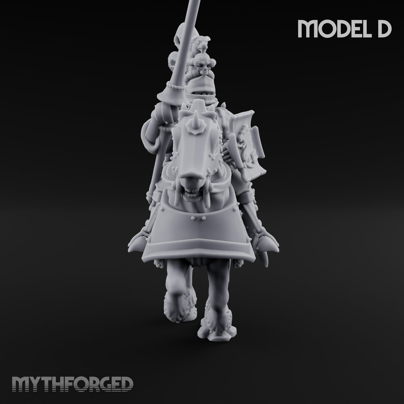 Lance And Sword Charging Human Knights on Horseback Miniature for Dungeons and Dragons, Pathfinder or other TTRPGs